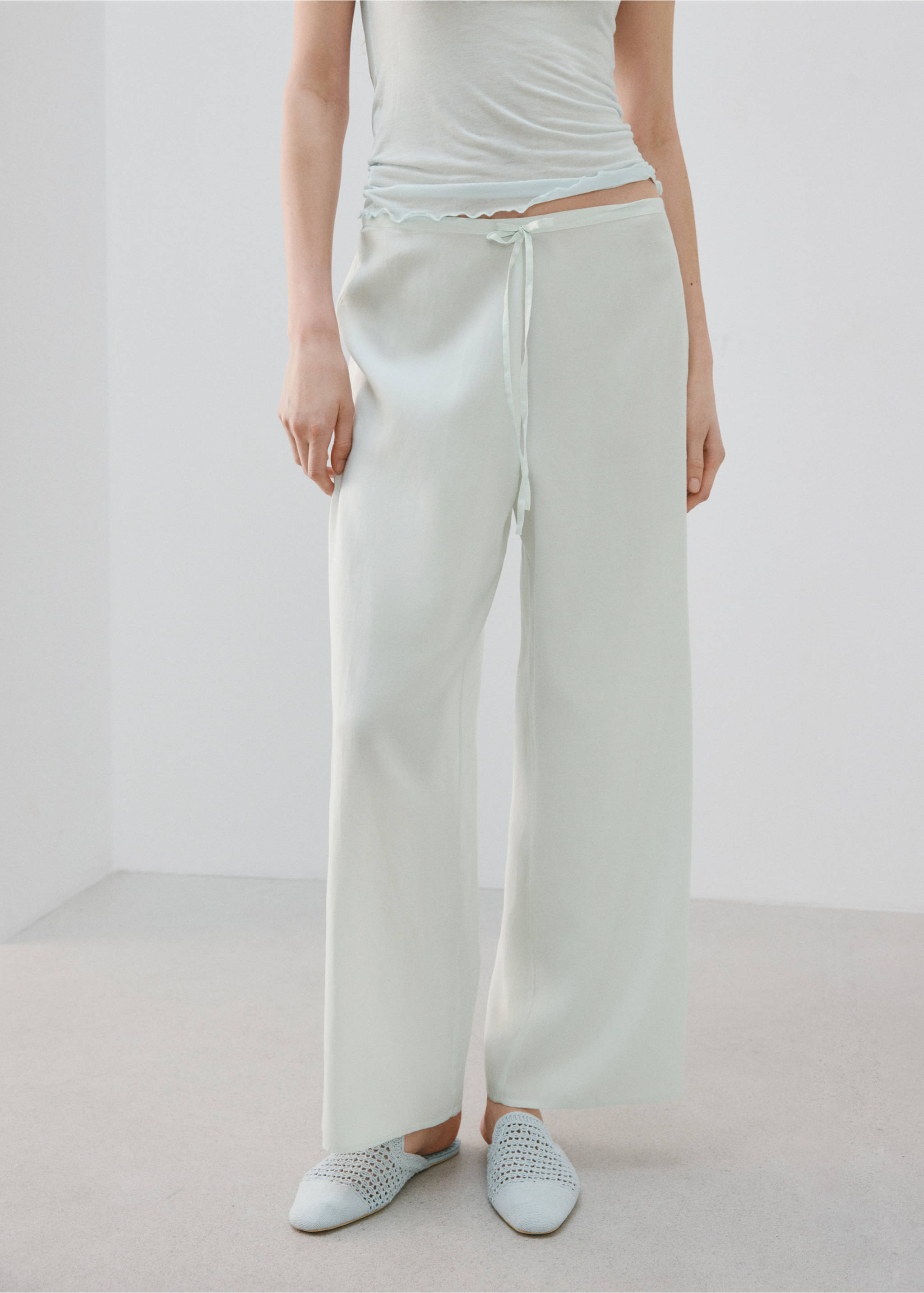 Flowy pyjama trousers - Medium plane, Blue. Ref: 27063332-00.