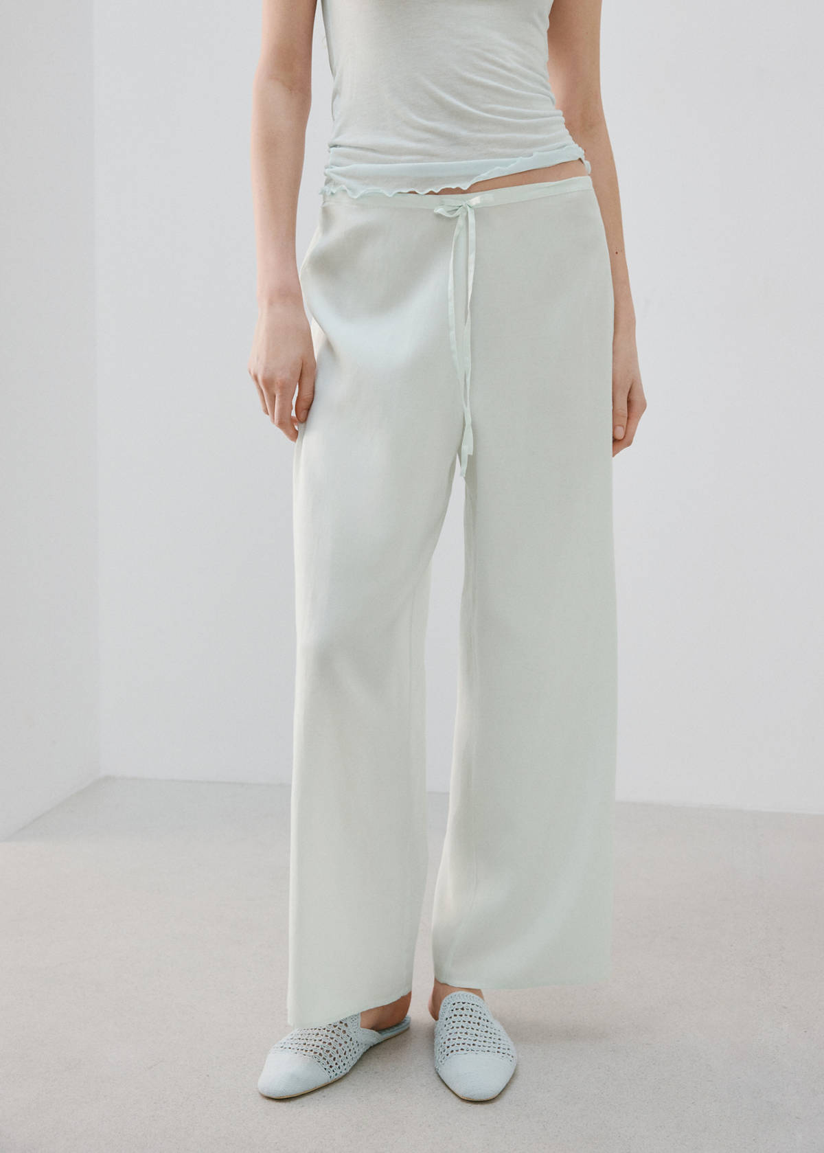 Flowy pyjama trousers — Blue