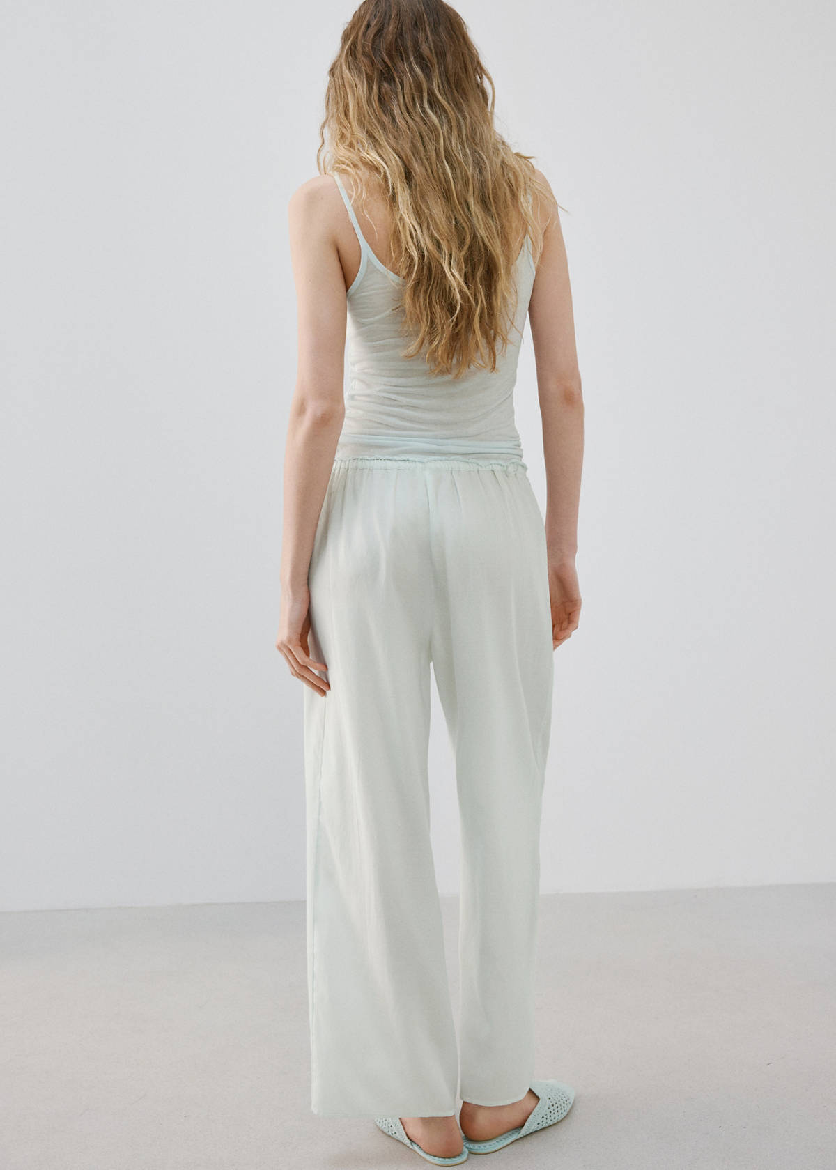Flowy pyjama trousers — Blue