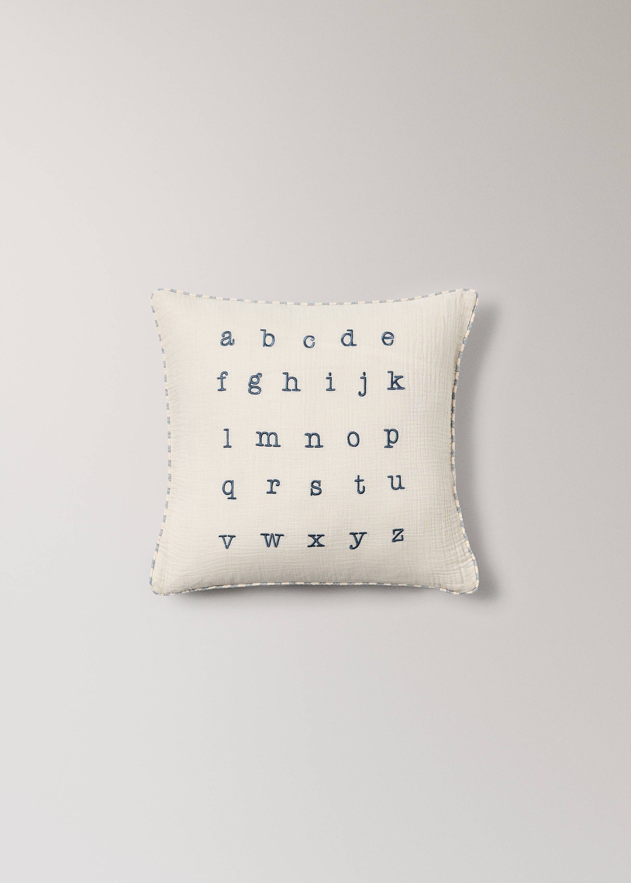 Embroidered alphabet cushion cover - Article without model