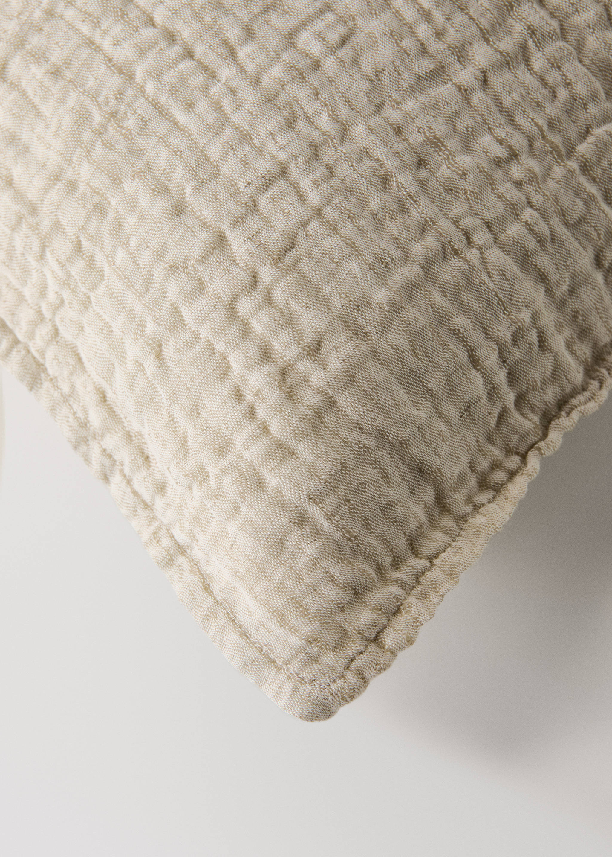 Linen cotton bed cushion cover with yarn-dyed threads 50x50 cm - Details of the article 1