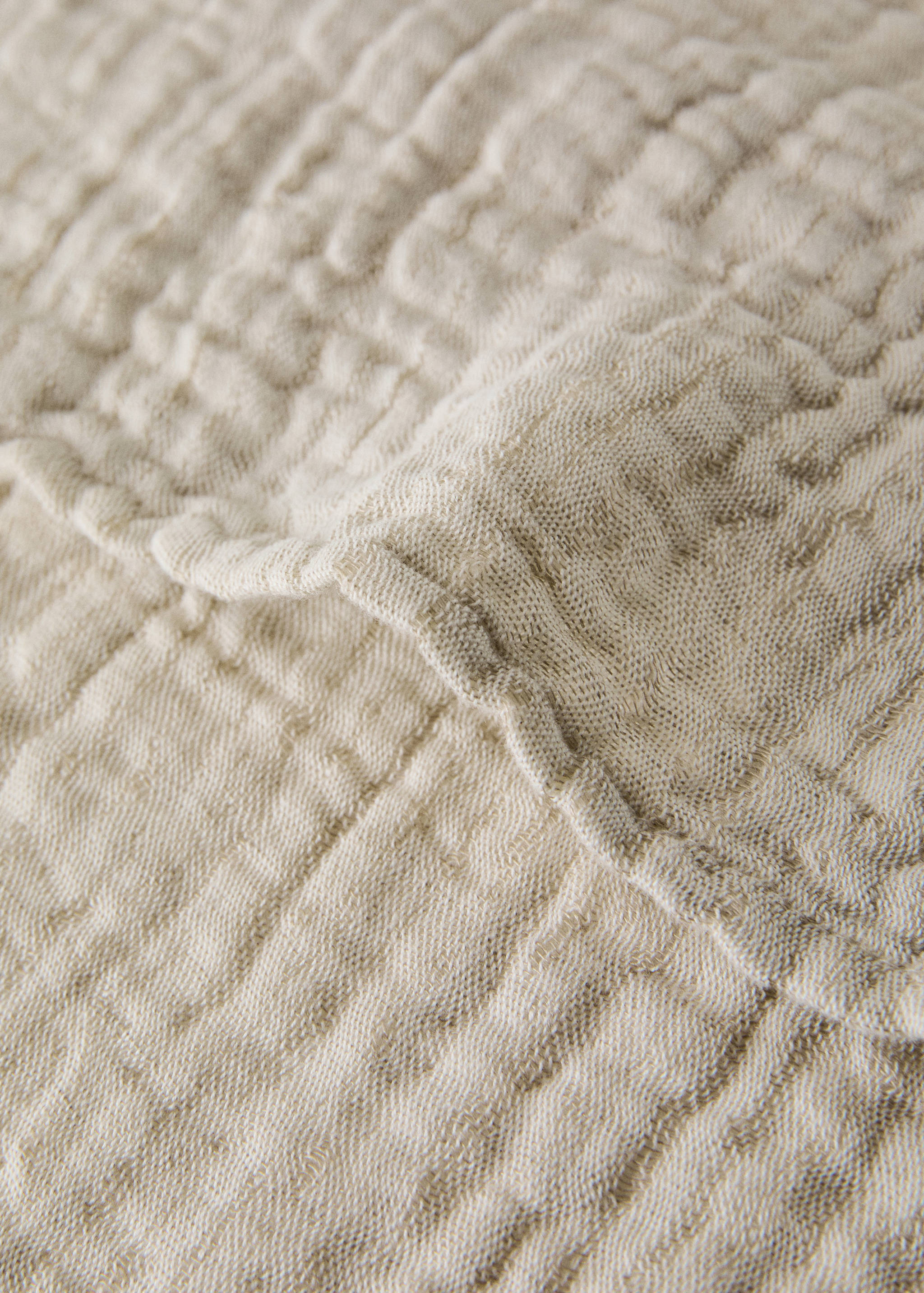 Linen cotton bed cushion cover with yarn-dyed threads 50x50 cm - Details of the article 2