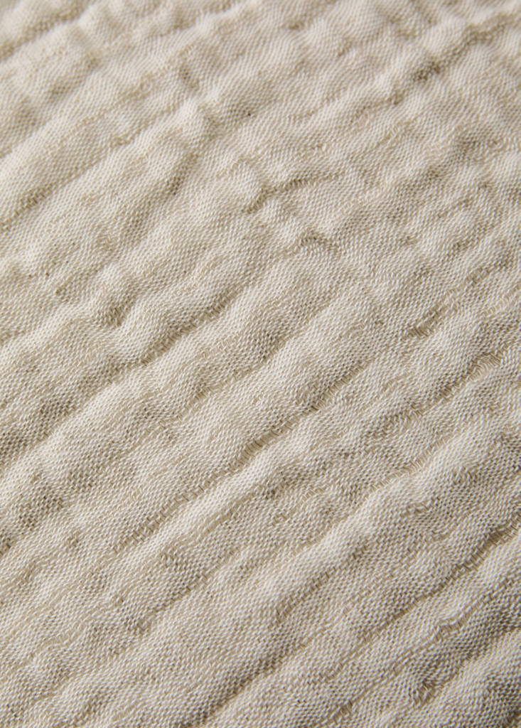 Linen cotton bed cushion cover with yarn-dyed threads 50x50 cm — Medium Brown