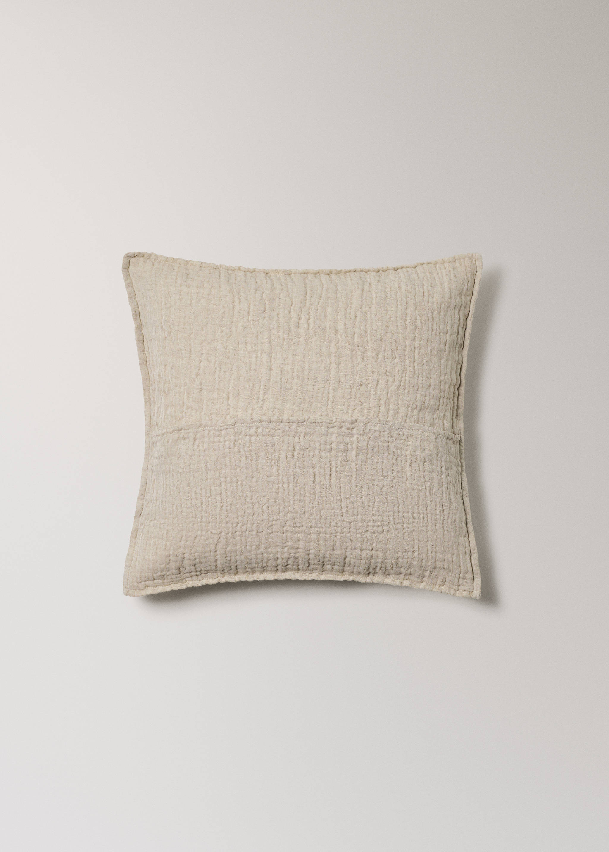 Linen cotton bed cushion cover with yarn-dyed threads 50x50 cm - Details of the article 4