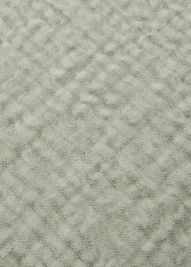 Linen cotton bed cushion cover with yarn-dyed threads 50x50 cm — Pastel Green