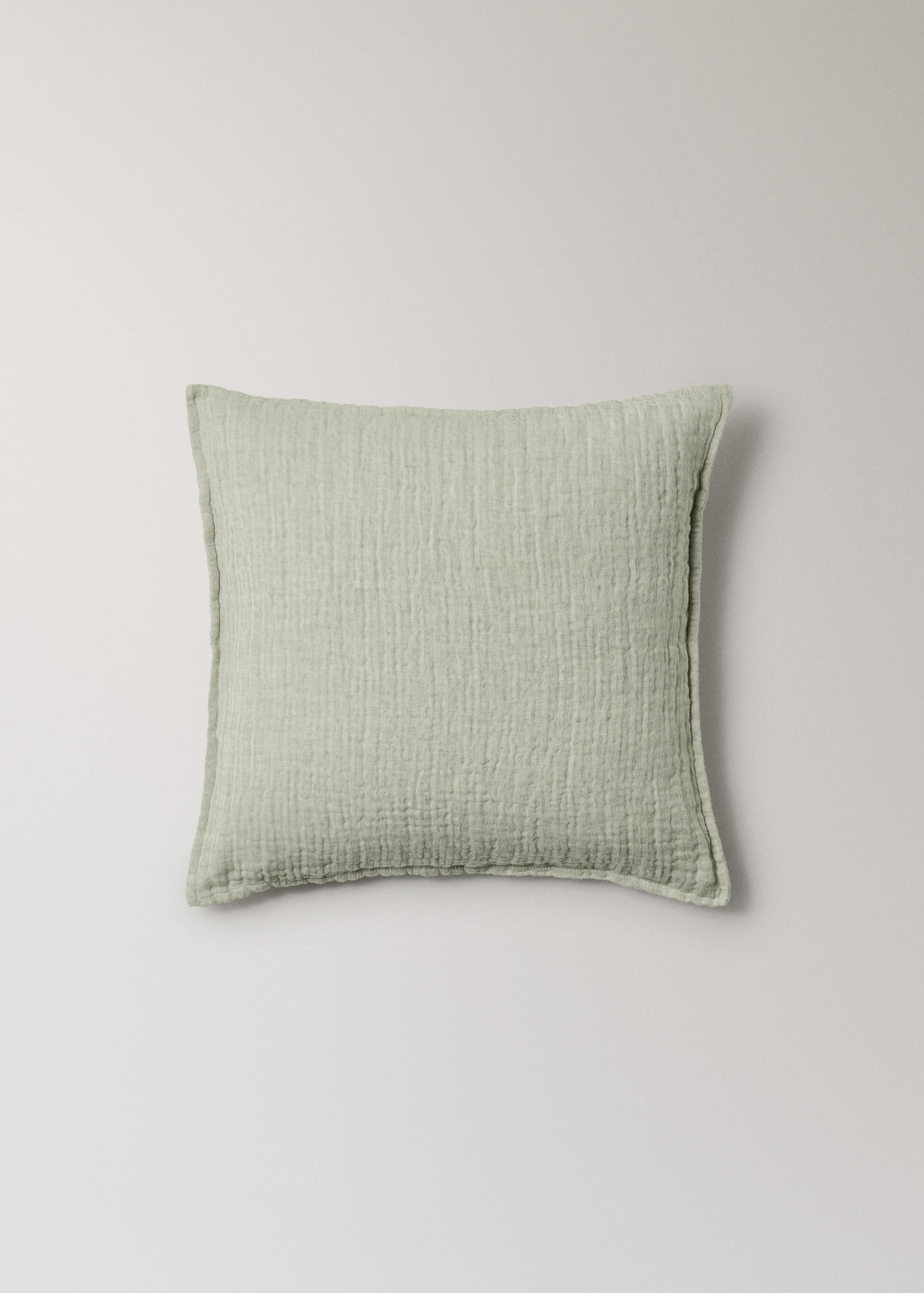 Linen cotton bed cushion cover with yarn-dyed threads 50x50 cm - Article without model
