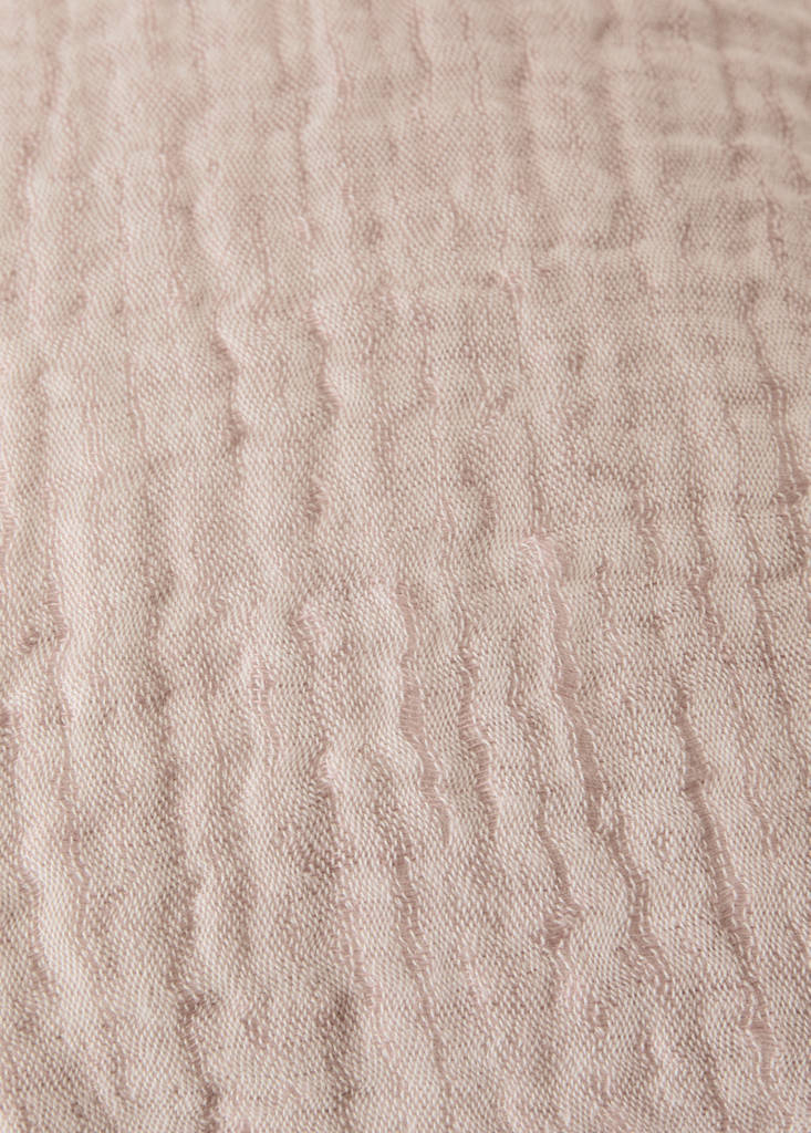Linen cotton bed cushion cover with yarn-dyed threads 50x50 cm — Pastel Pink