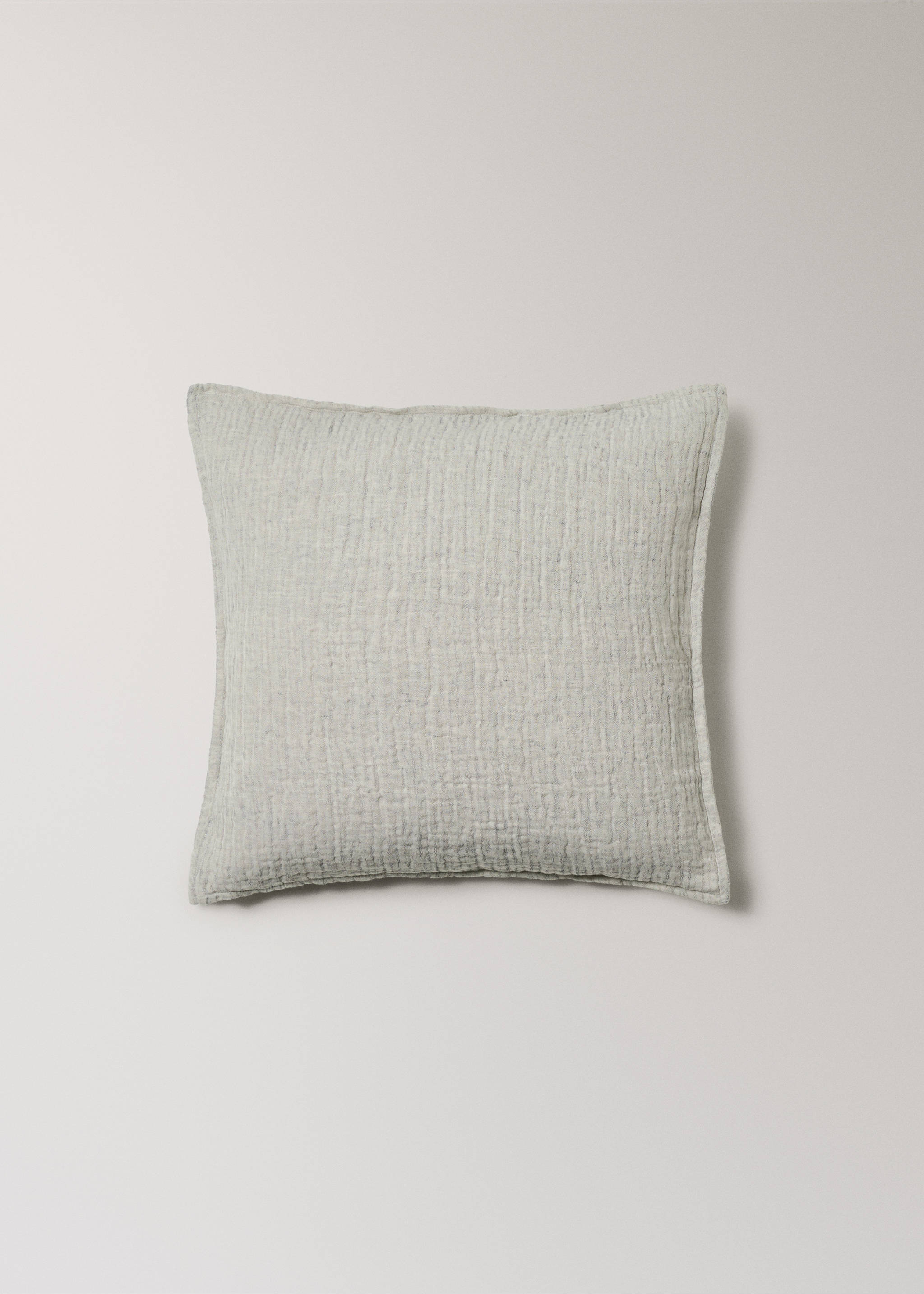 Navlaka za ukrasni jastučić za krevet od lana i pamuka s obojenim nitima, 50X50 cm - Artikl bez modela, Boja ugljena. Ref: 27063334-00.