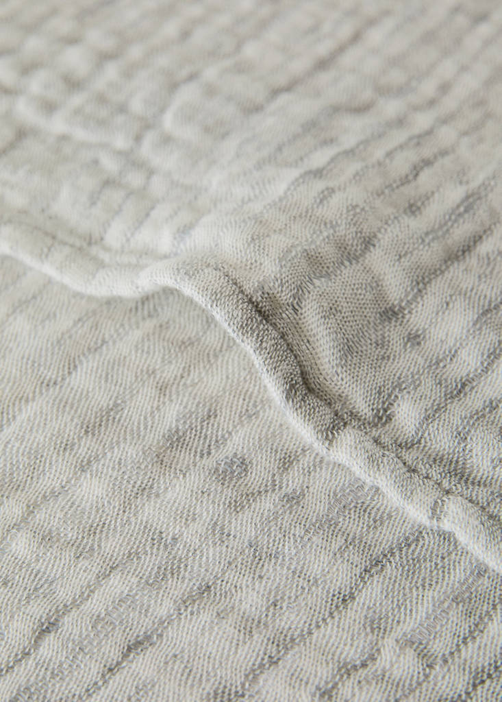 Linen cotton bed cushion cover with yarn-dyed threads 50x50 cm — Charcoal