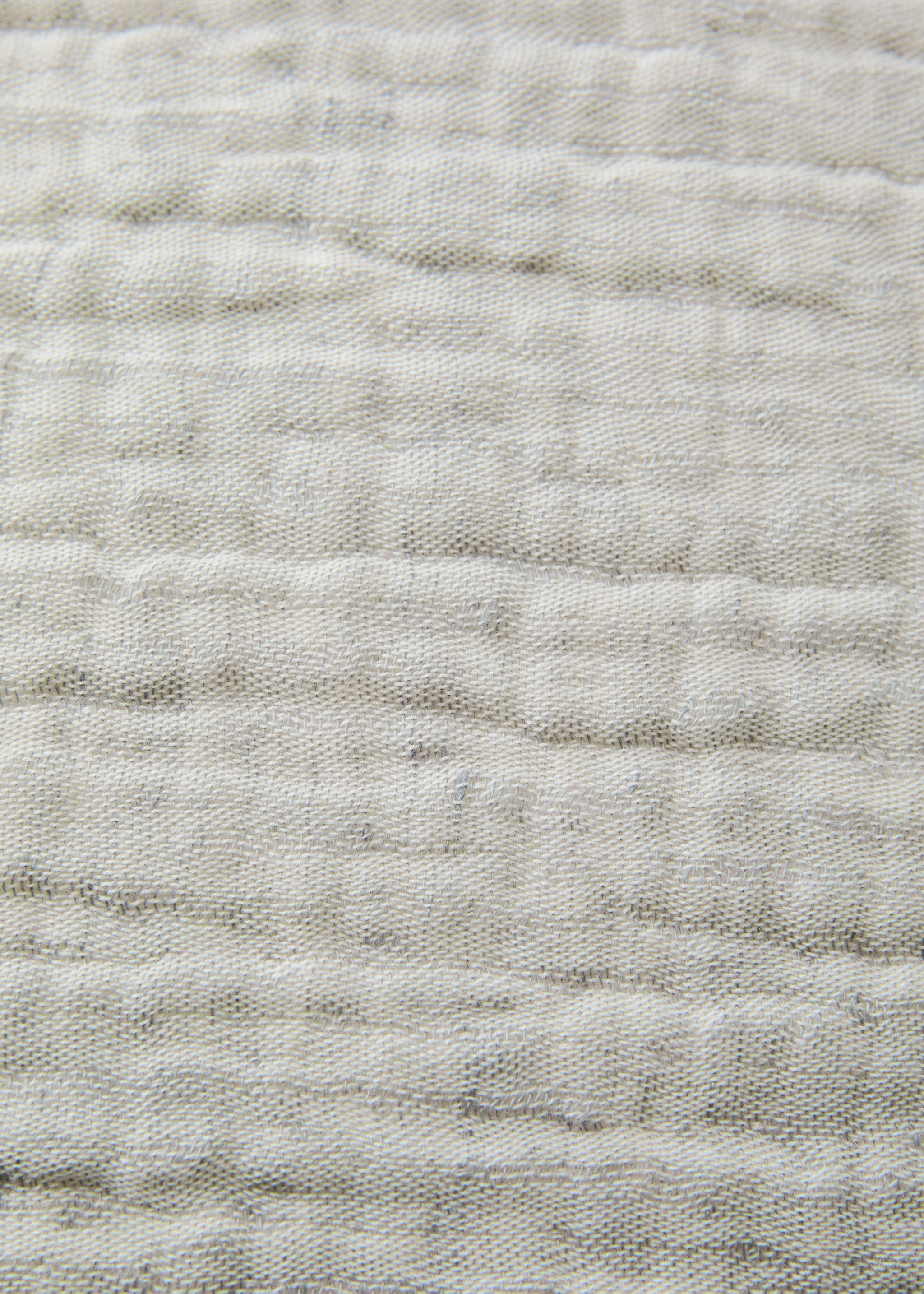 Navlaka za ukrasni jastučić za krevet od lana i pamuka s obojenim nitima, 50X50 cm - Detalji artikla 3, Boja ugljena. Ref: 27063334-00.