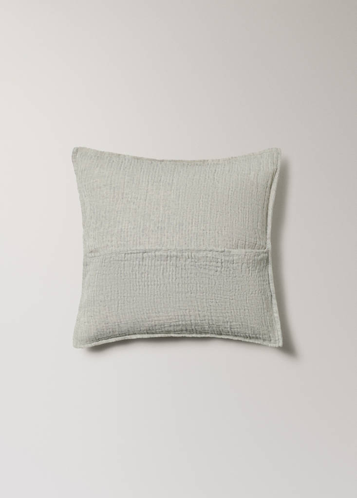 Linen cotton bed cushion cover with yarn-dyed threads 50x50 cm — Charcoal