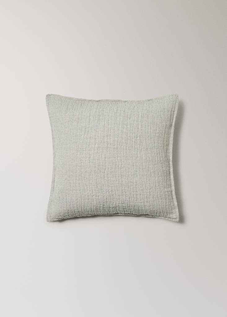 Linen cotton bed cushion cover with yarn-dyed threads 50x50 cm — Charcoal