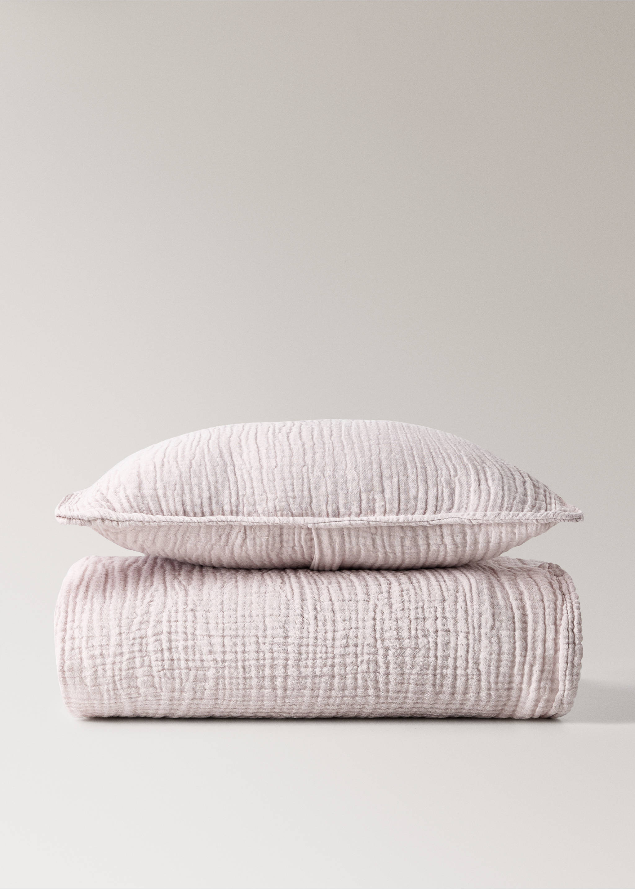 Παιδική κουβέρτα από βαμβακερή γάζα garment dye - Λεπτομέρεια του προϊόντος 4, Λιλά. Ref: 27063338-00.