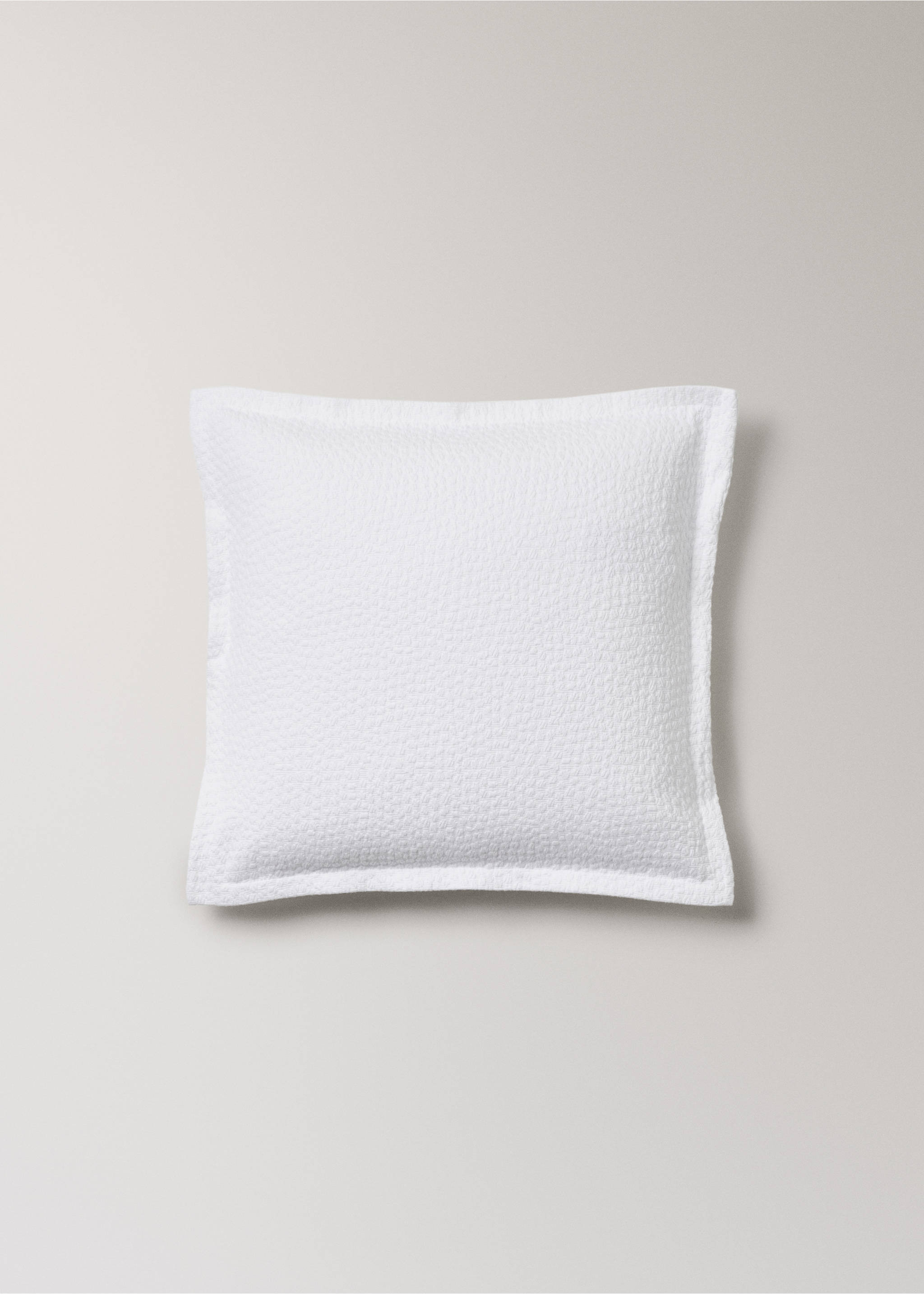 Cotton jacquard textured cushion cover 50x50 cm - Article without model, White. Ref: 27063339-00.