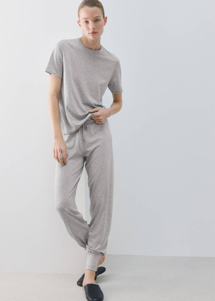 Lyocell cotton short-sleeve T-shirt — Light/Pastel Grey