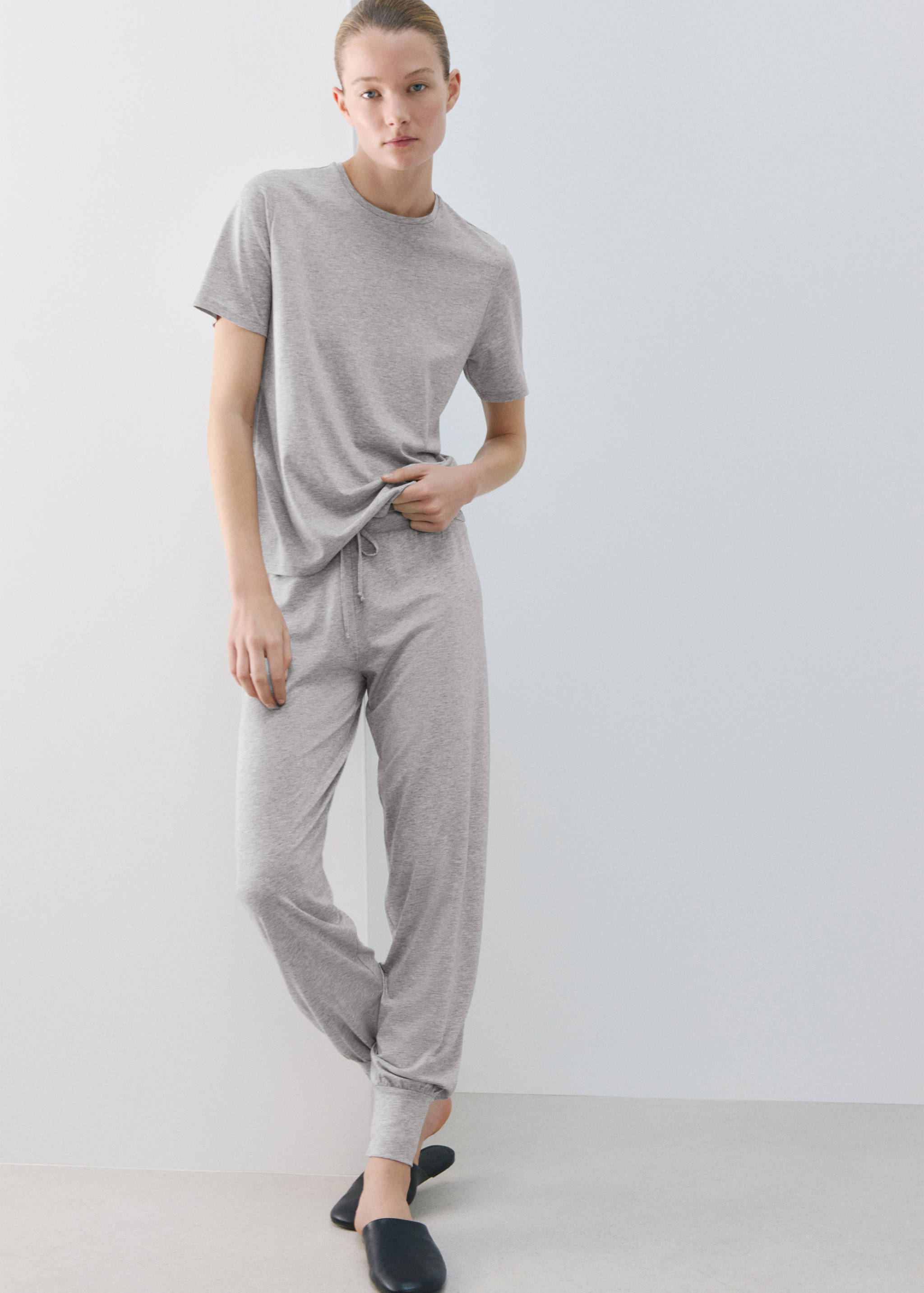 Lyocell cotton short-sleeve T-shirt - General plane