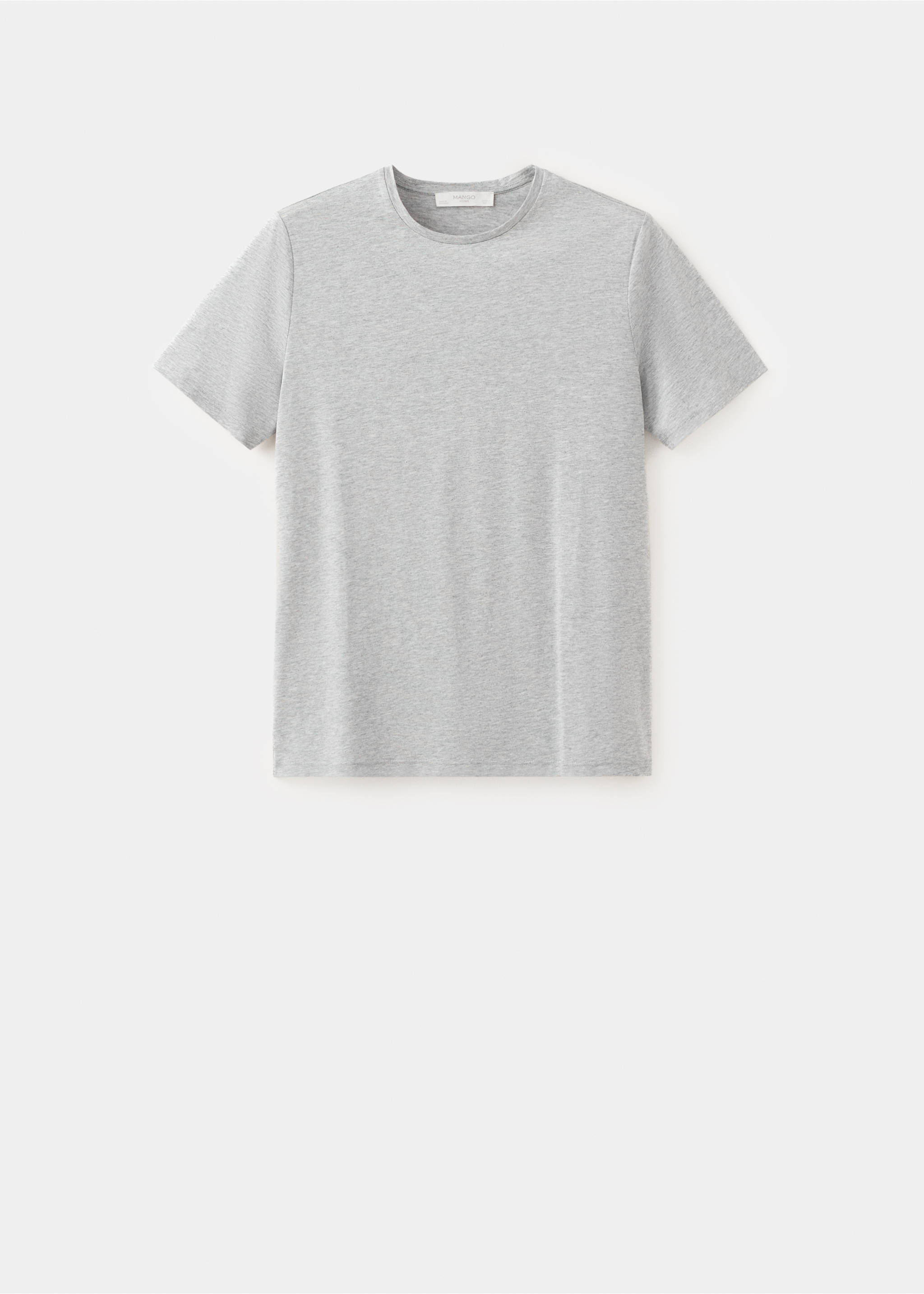 Lyocell cotton short-sleeve T-shirt - Article without model, Light/Pastel Grey. Ref: 27063340-00.