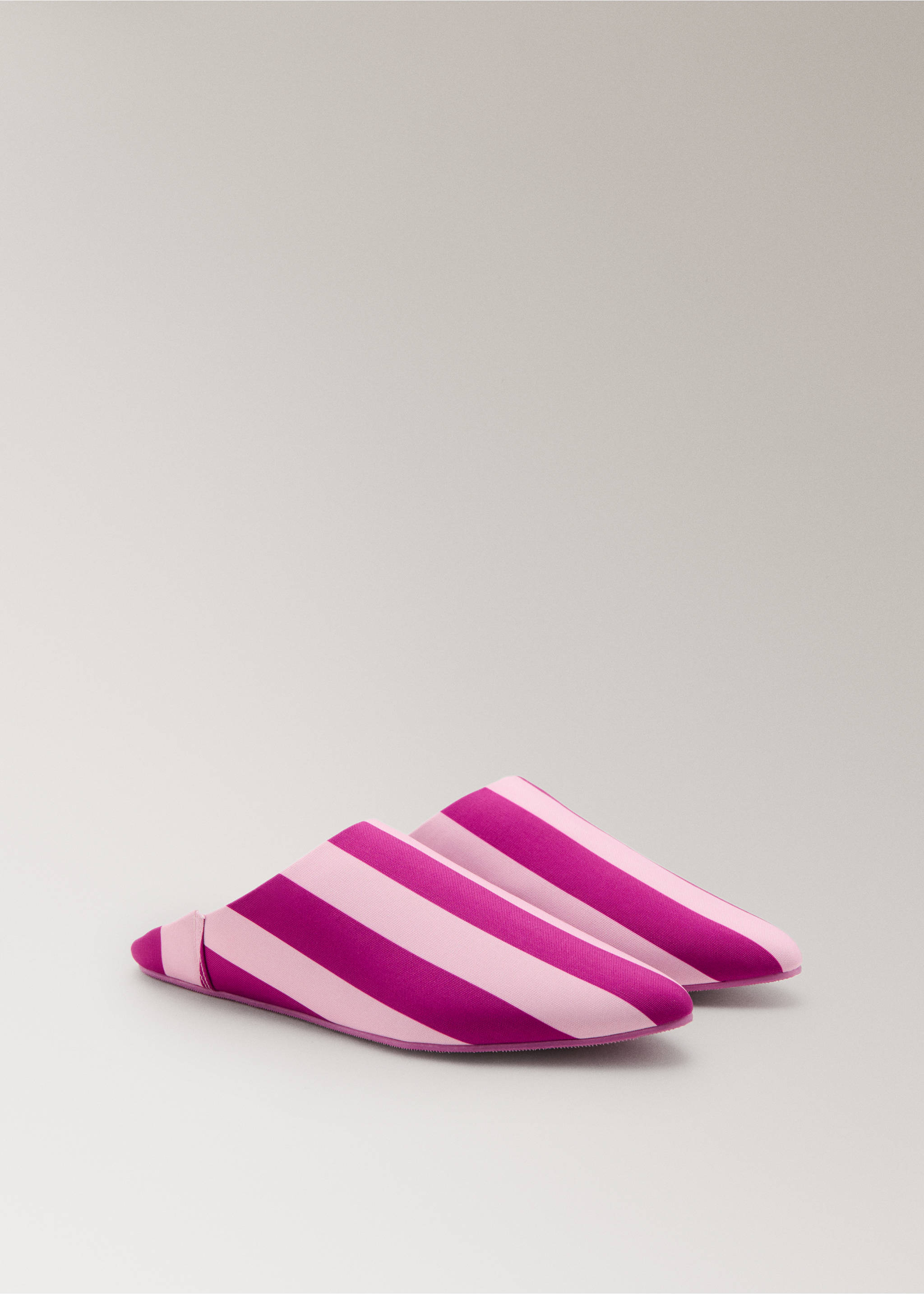 Striped clog with stitching detail - Medium plane, Fuchsia. Ref: 27063343-00.