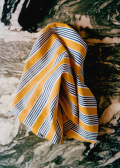 Cotton linen napkins with stripes and floral patterns — Yellow 6