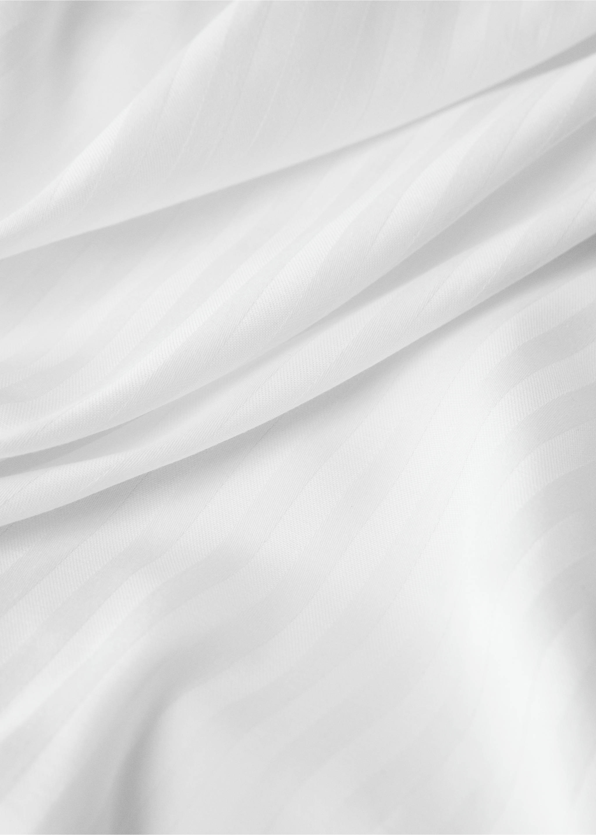 Cotton striped mattress protector for 180 cm bed - Details of the article 1, White. Ref: 27063345-00.