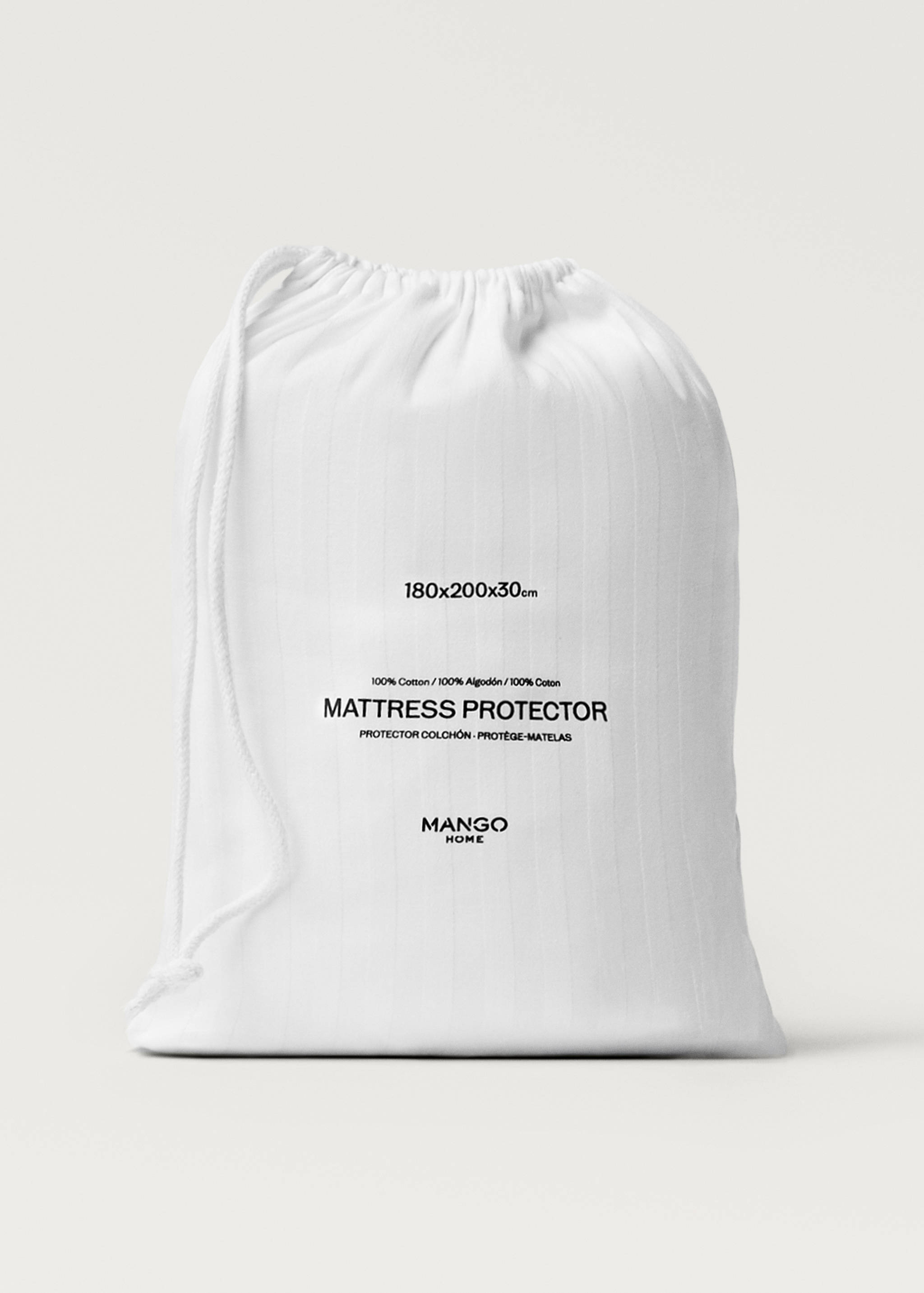 Cotton striped mattress protector for 180 cm bed - Details of the article 2
