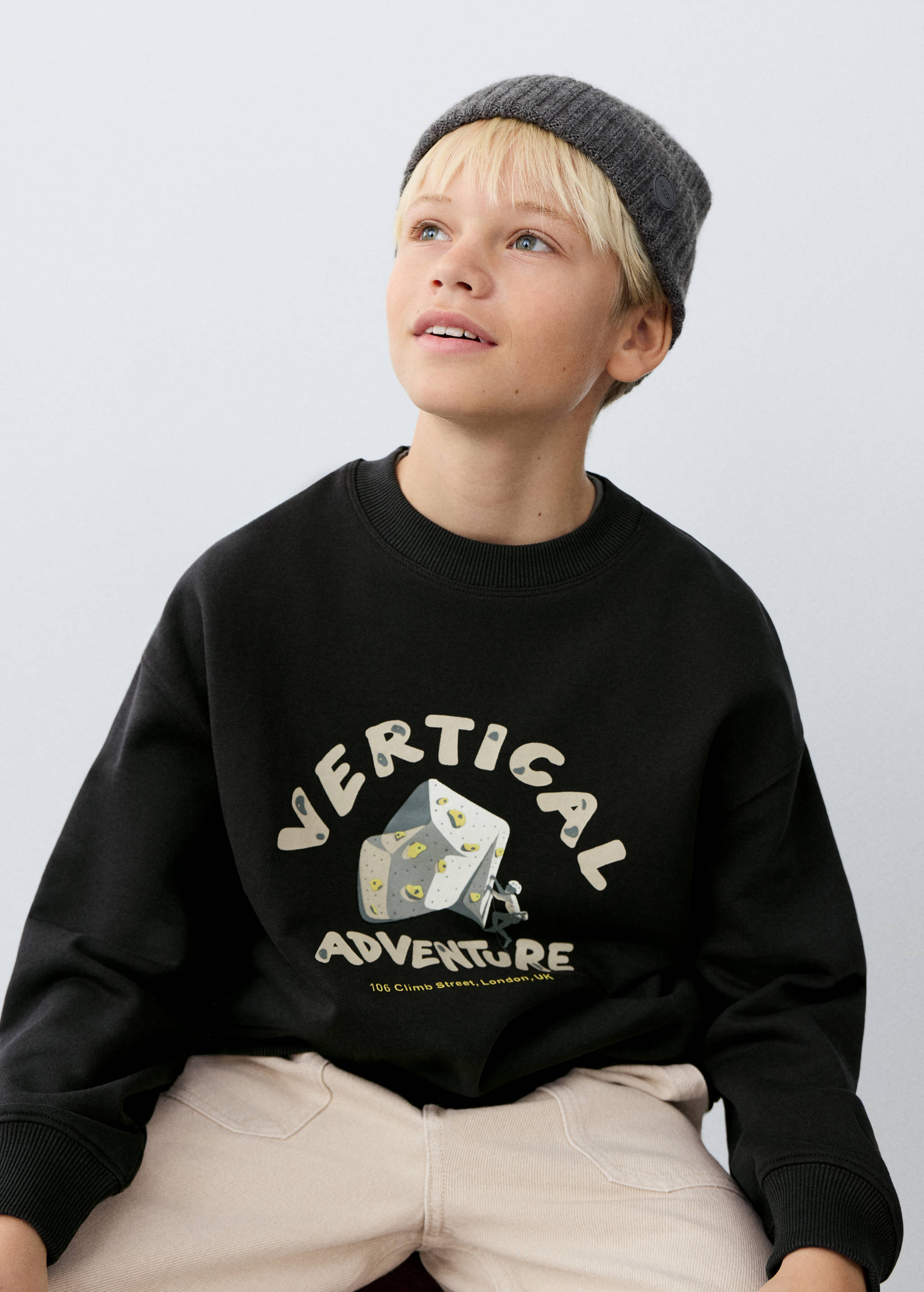 Sudadera algodón estampado - Plano medio