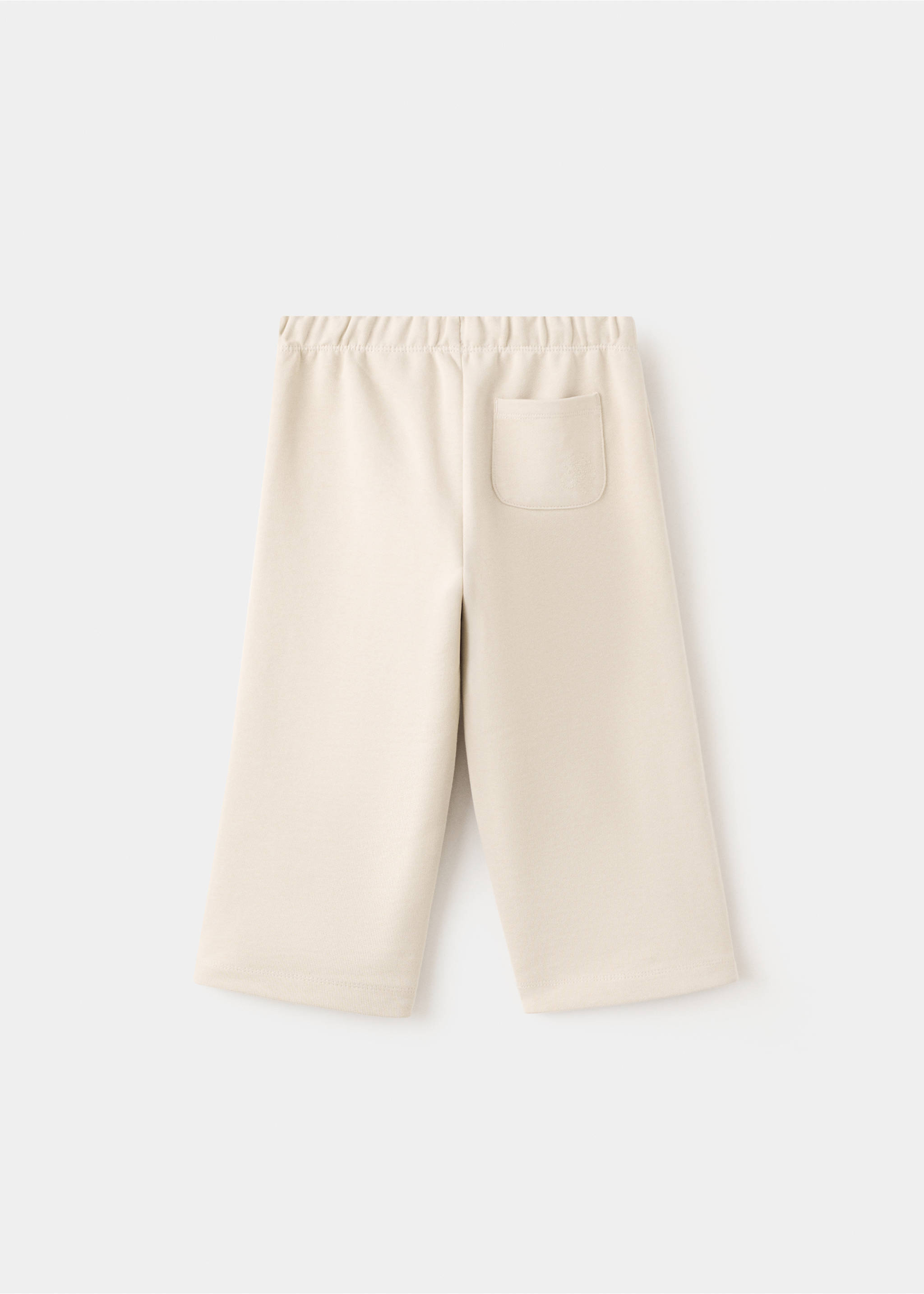 Joggers algodón detalle bordado - Reverso del artículo, Beige. Ref: 27063713-00.