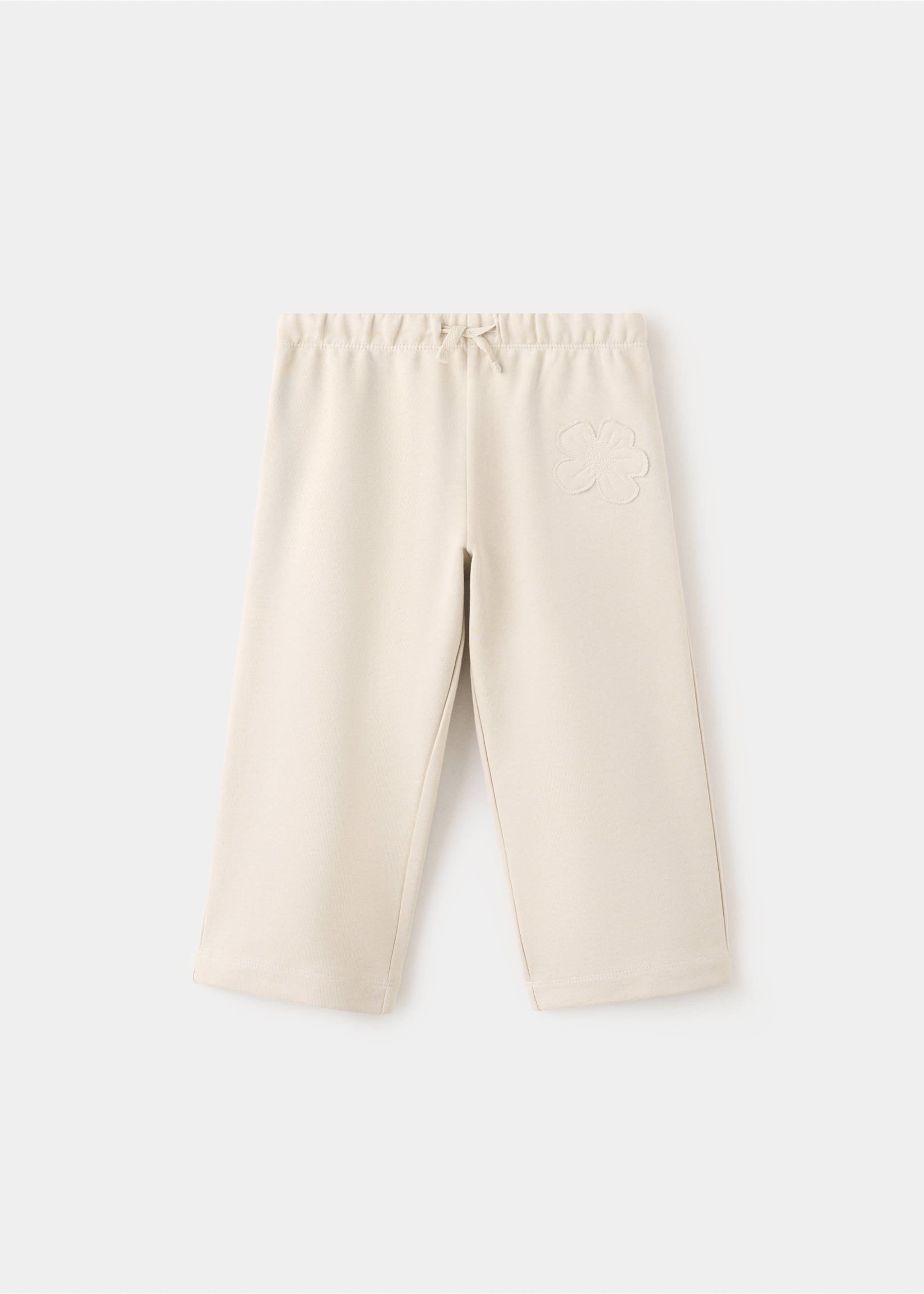 Cotton joggers embroidered detail - Article without model, Beige. Ref: 27063713-00.