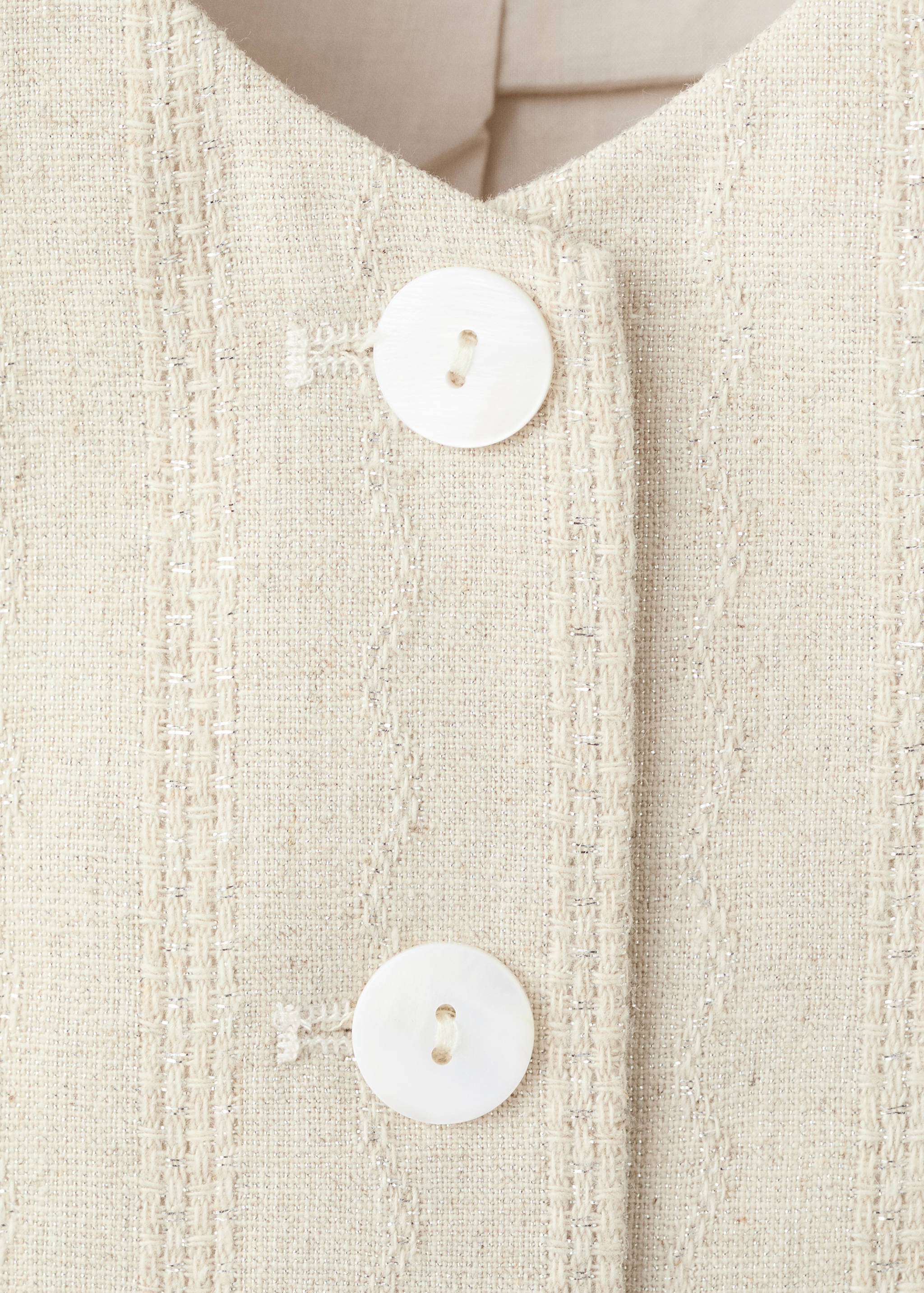 亚麻混纺刺绣马甲 - null