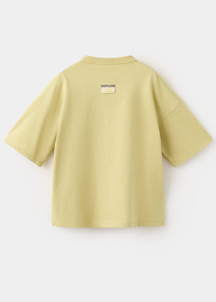 Text cotton T-shirt — Lime