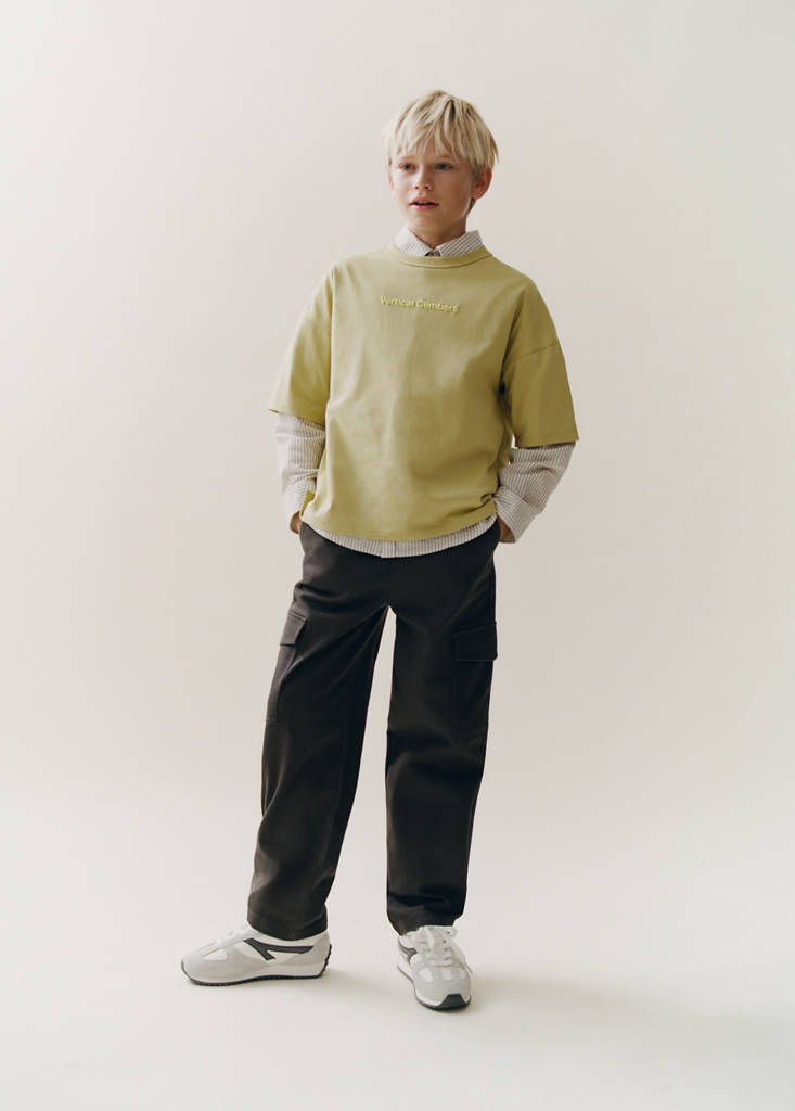 Text cotton T-shirt — Lime