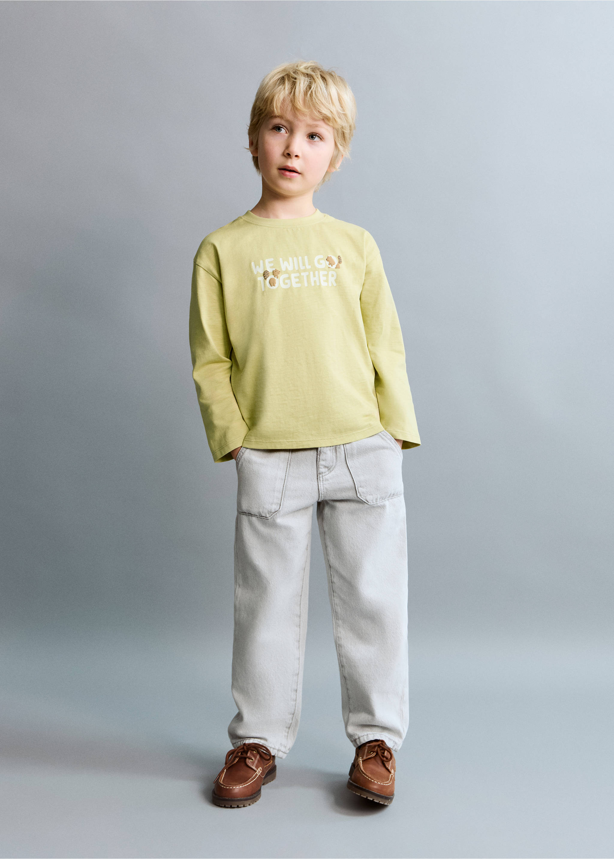 Embossed detail printed t-shirt - General plane, Lime. Ref: 27063718-00.