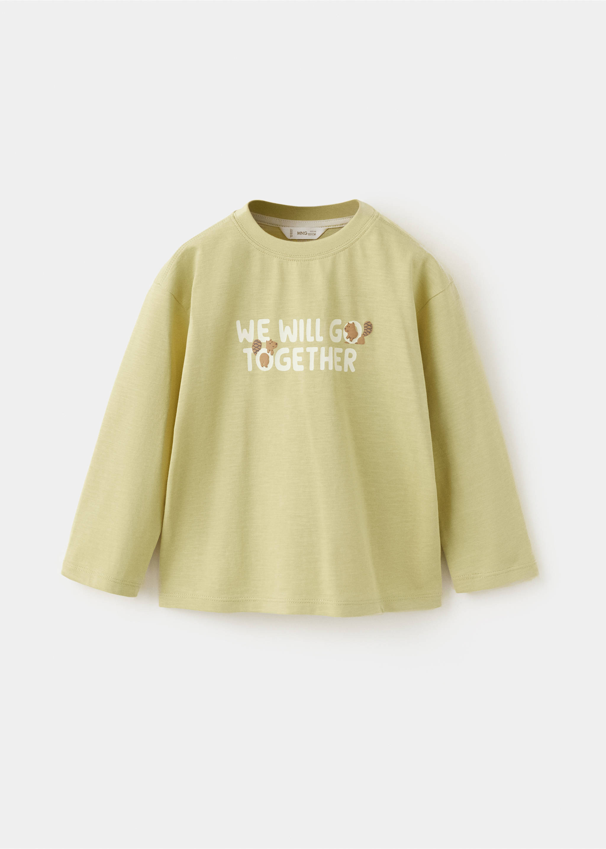 Embossed detail printed t-shirt - Article without model, Lime. Ref: 27063718-00.