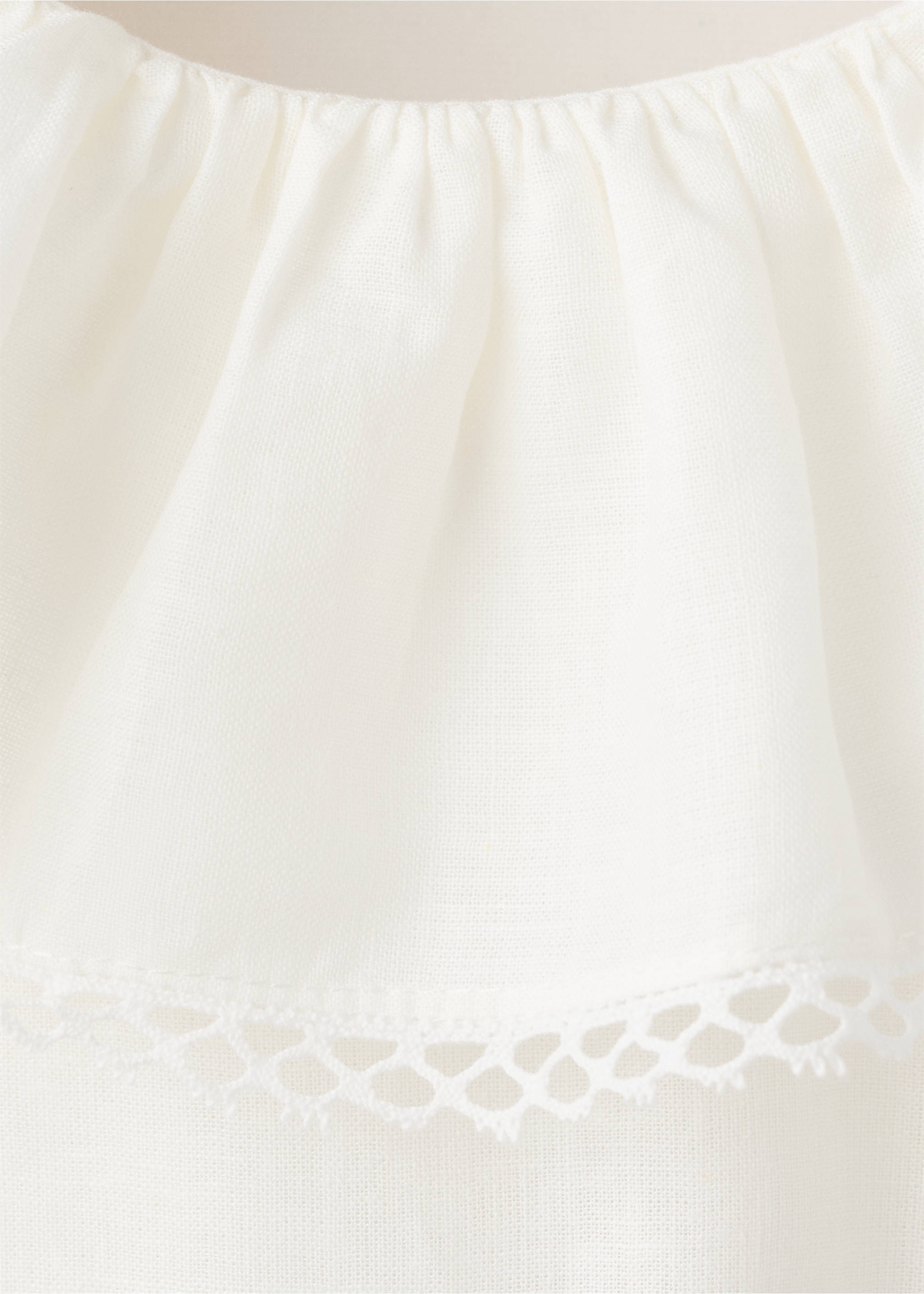 Korte linnen jurk - Detail van het artikel 8, Wit. Ref: 27063724-00.