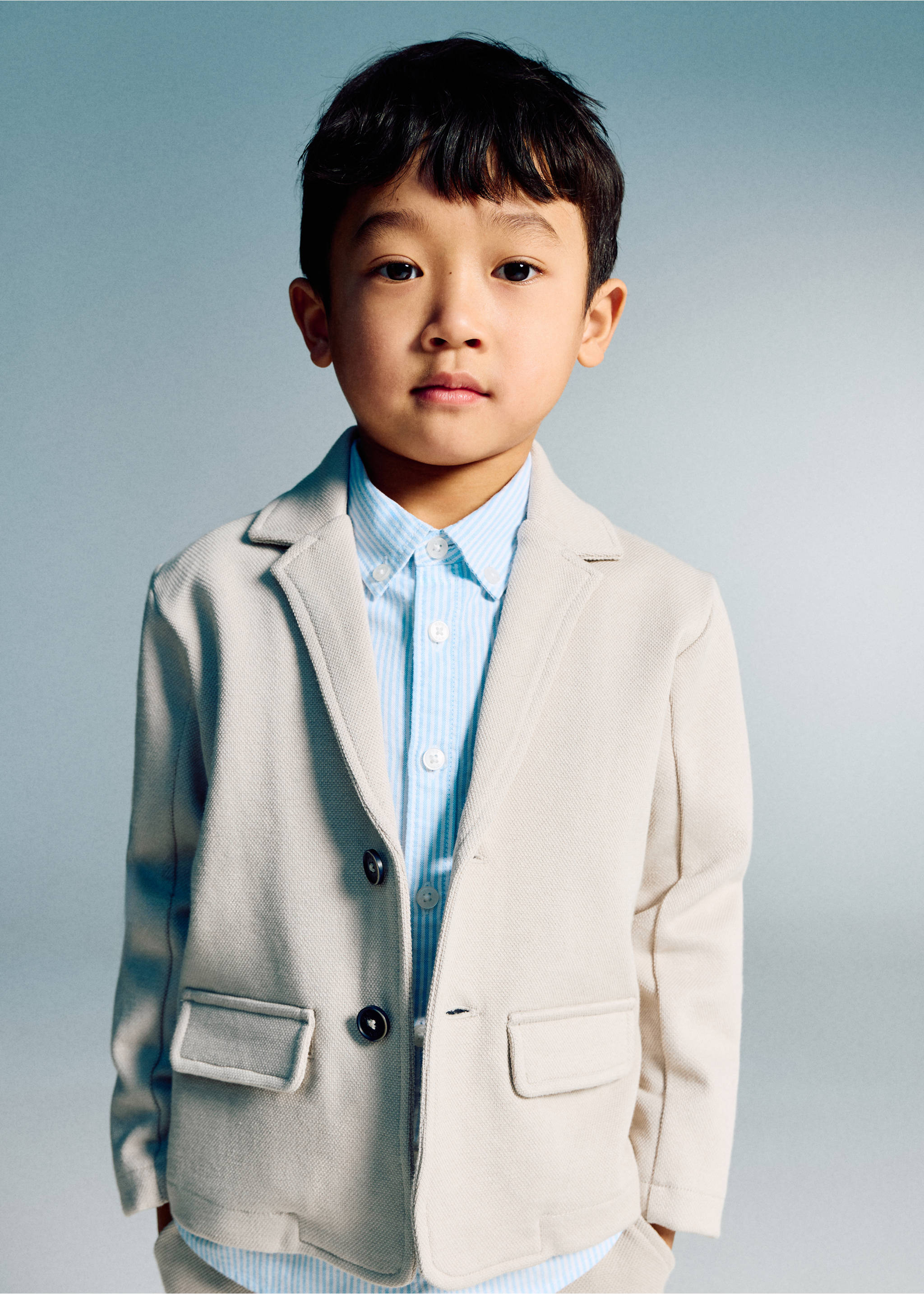 Chaqueta paño botones - Plano general, Arena. Ref: 27063726-00.