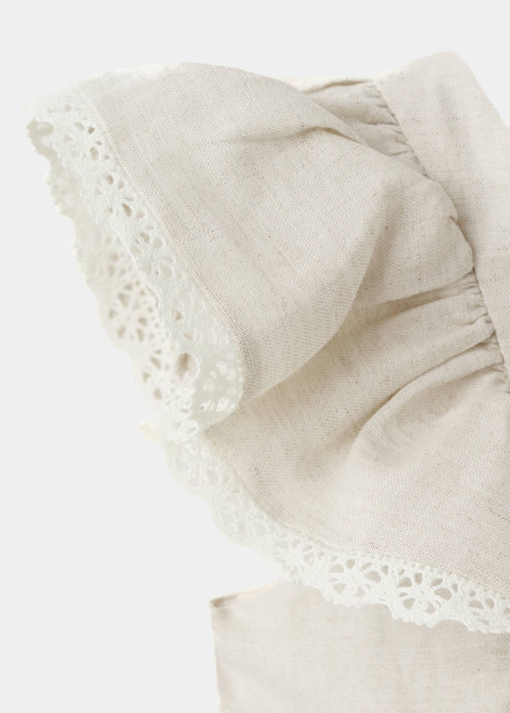 Short linen dress — Beige
