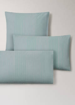 Two percale cotton pillowcases with watercolour stripes 50x75 cm — Aqua Green 5