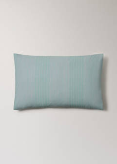 Two percale cotton pillowcases with watercolour stripes 50x75 cm — Aqua Green 7