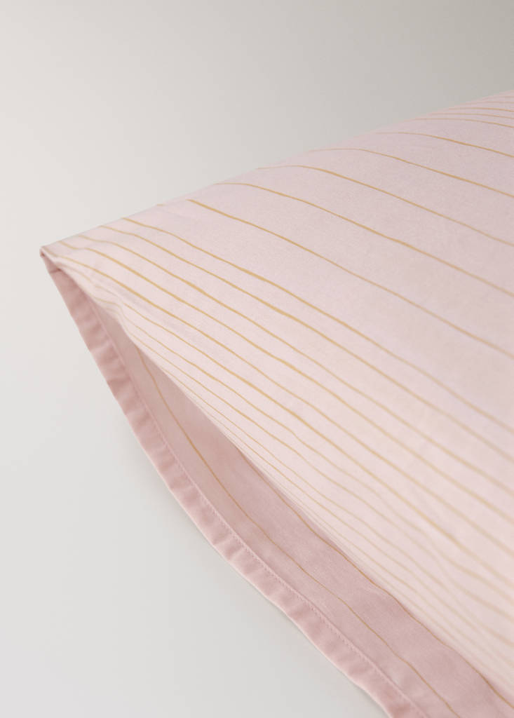 Two percale cotton pillowcases with watercolour stripes 50x75 cm — Pink