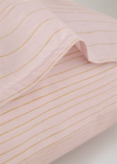 Two percale cotton pillowcases with watercolour stripes 50x75 cm — Pink 3