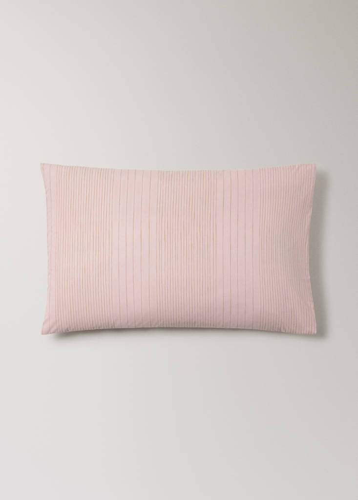 Two percale cotton pillowcases with watercolour stripes 50x75 cm — Pink