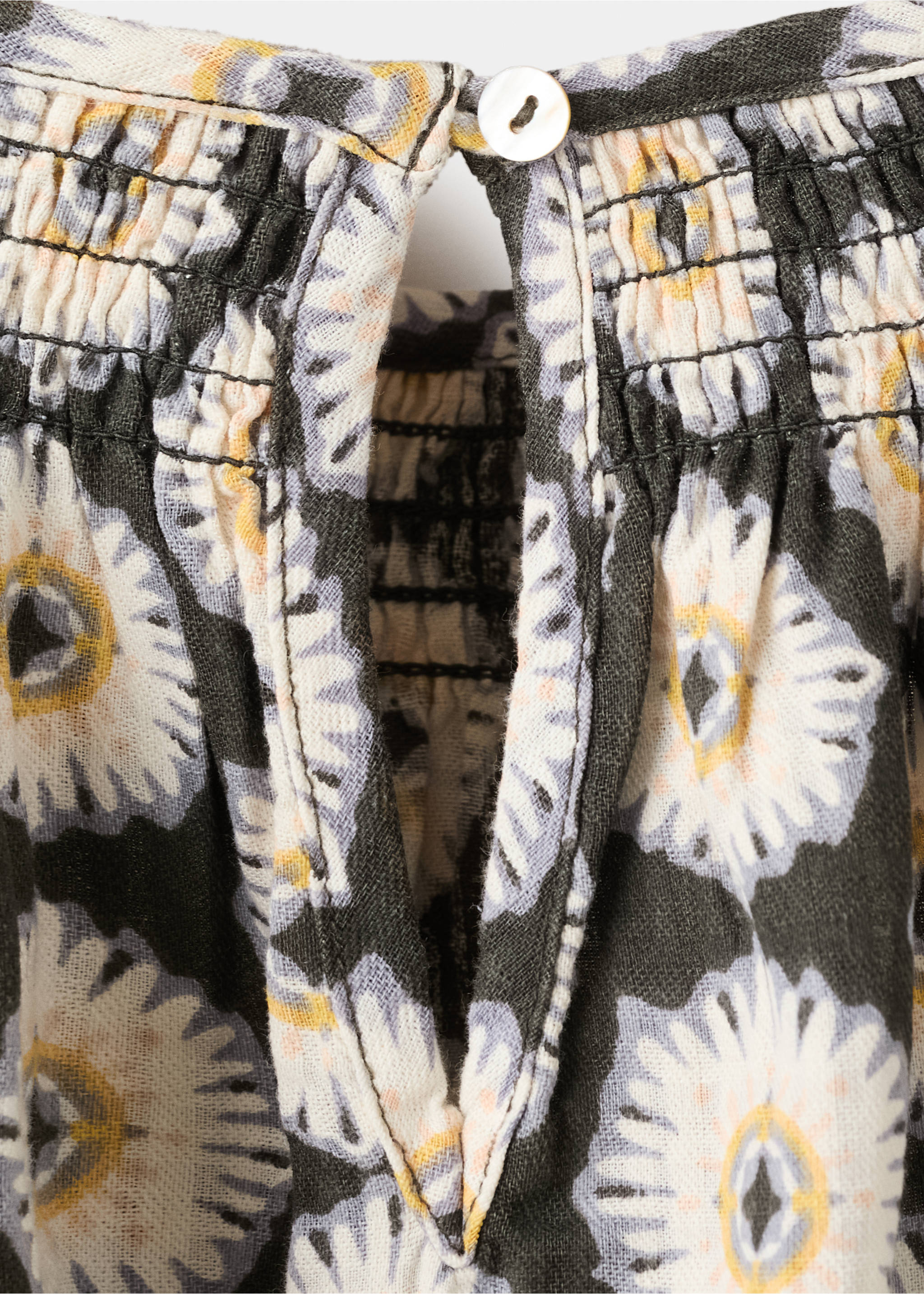 Floral-print flared dress - Details of the article 0, Charcoal. Ref: 27063731-00.