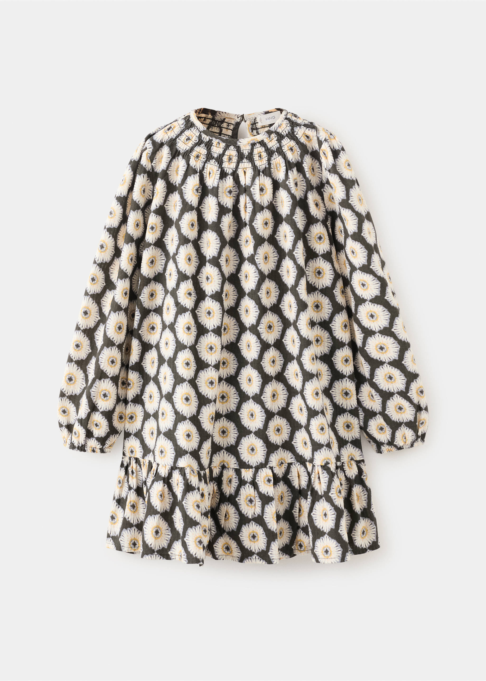 Floral-print flared dress - Article without model, Charcoal. Ref: 27063731-00.