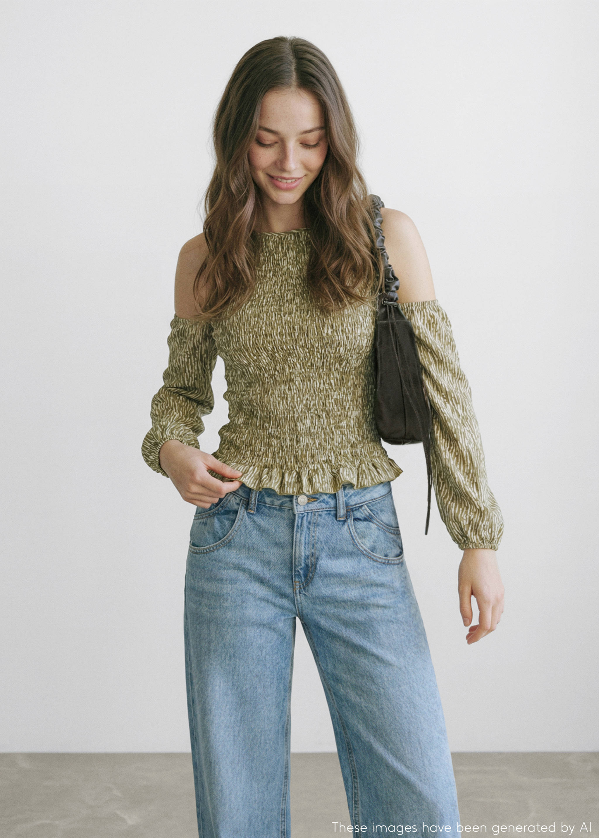 Ruched cut-out blouse - Medium plane