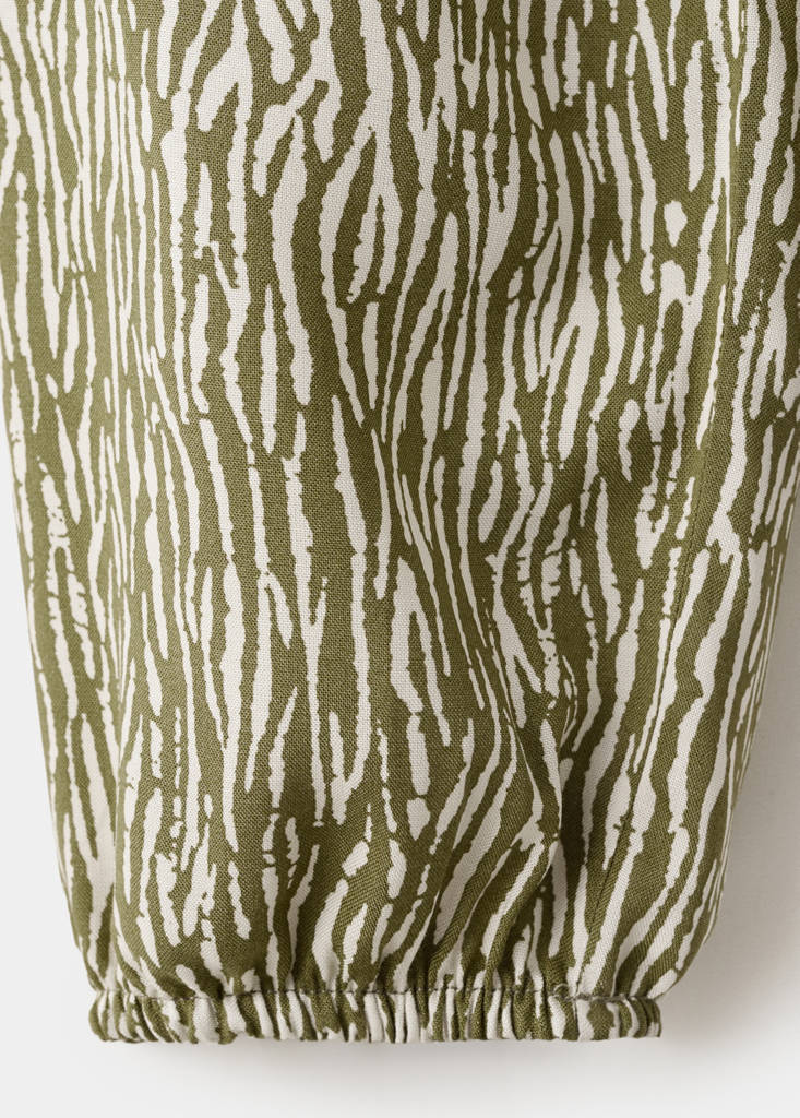 Ruched cut-out blouse — Khaki