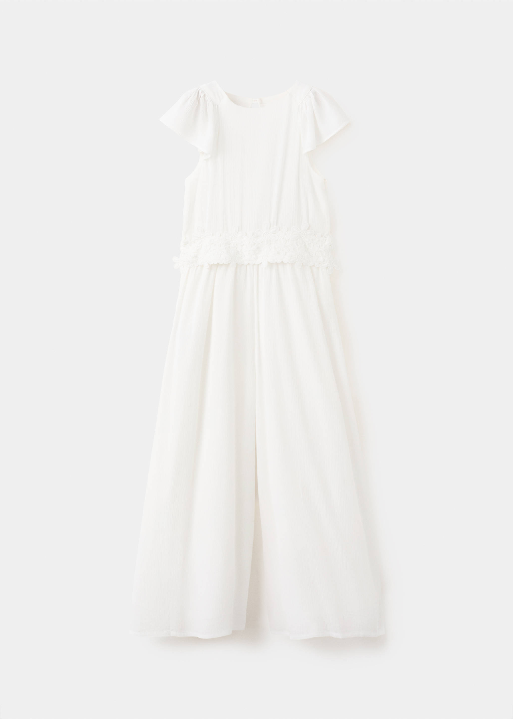 Long embroidered jumpsuit - Article without model, White. Ref: 27063734-00.