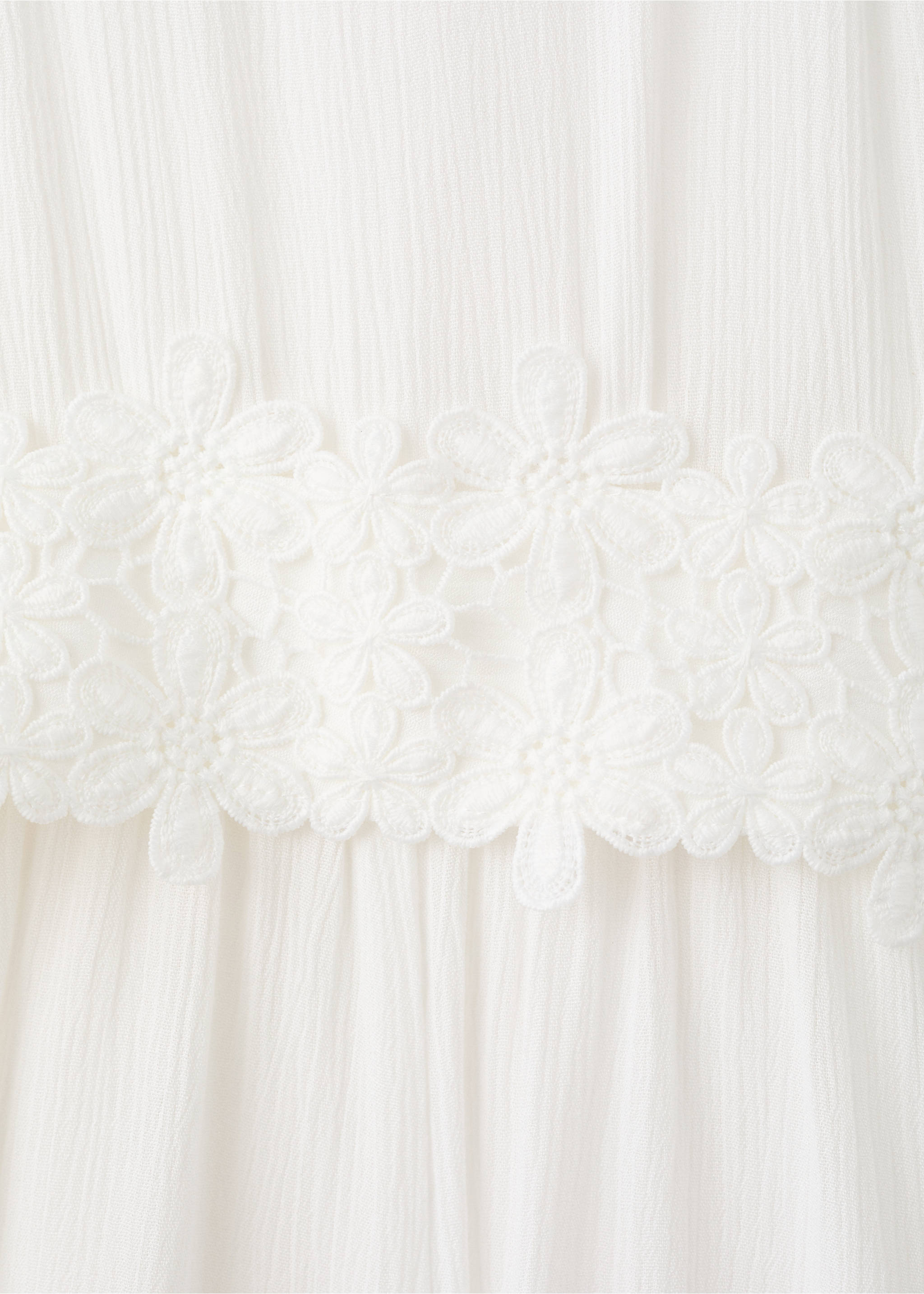 Long embroidered jumpsuit - Details of the article 0, White. Ref: 27063734-00.