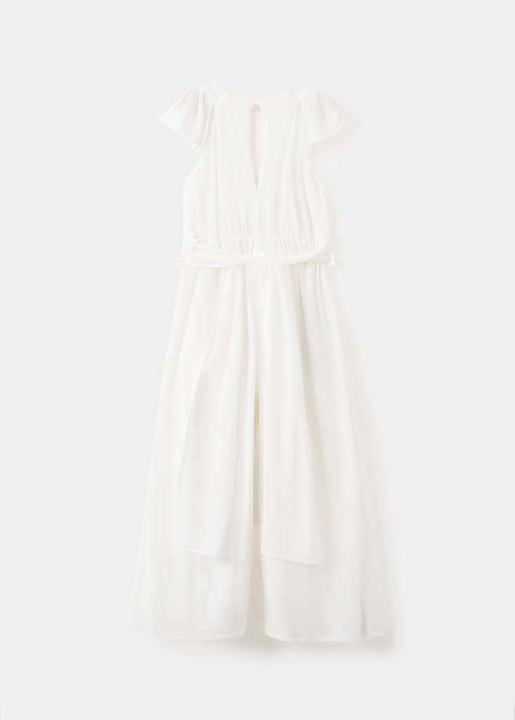 Long embroidered jumpsuit — White