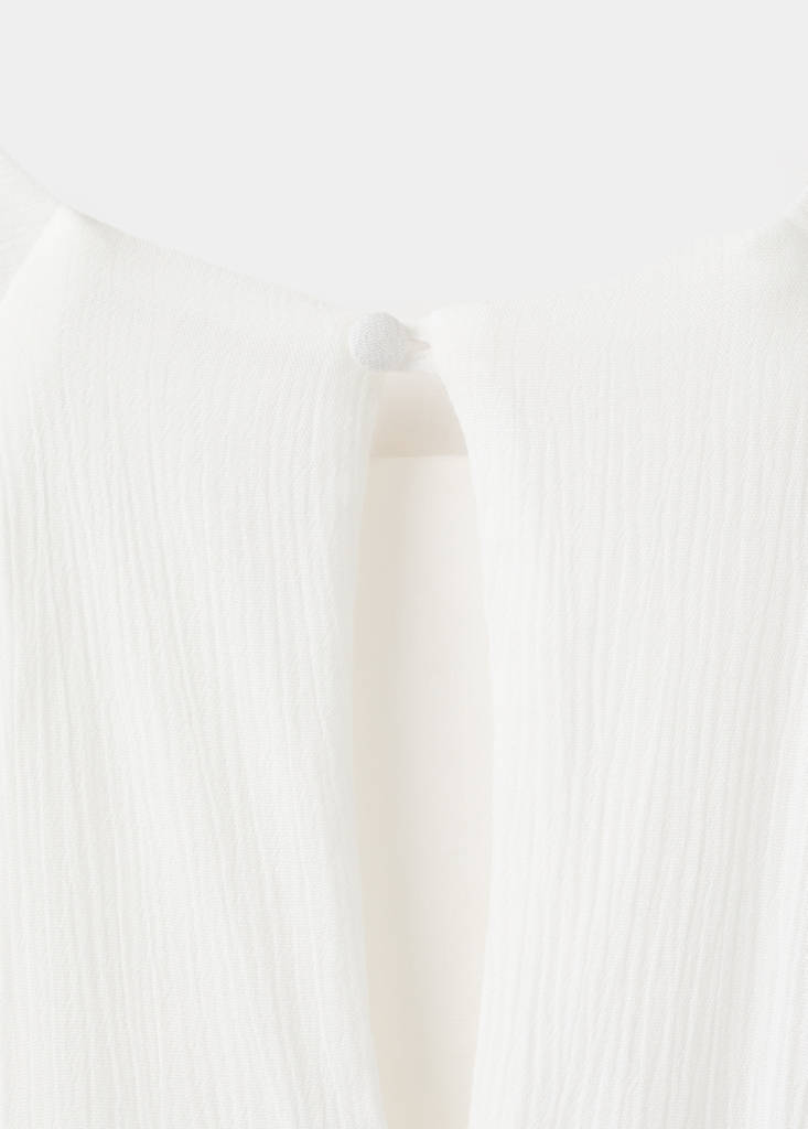 Long embroidered jumpsuit — White