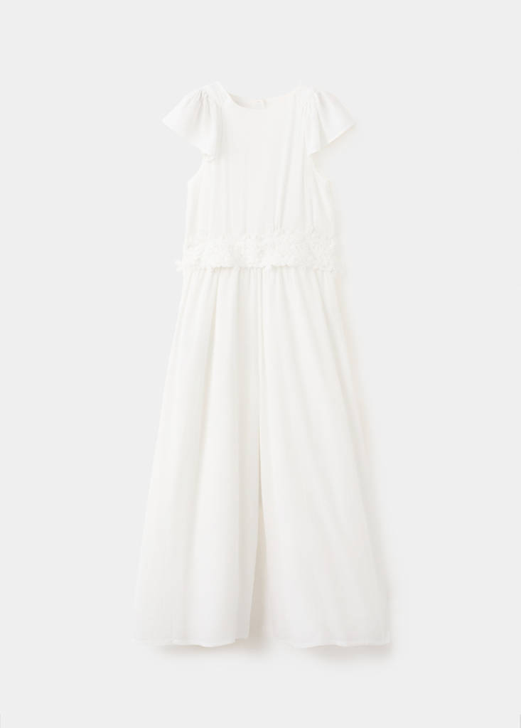 Long embroidered jumpsuit — White